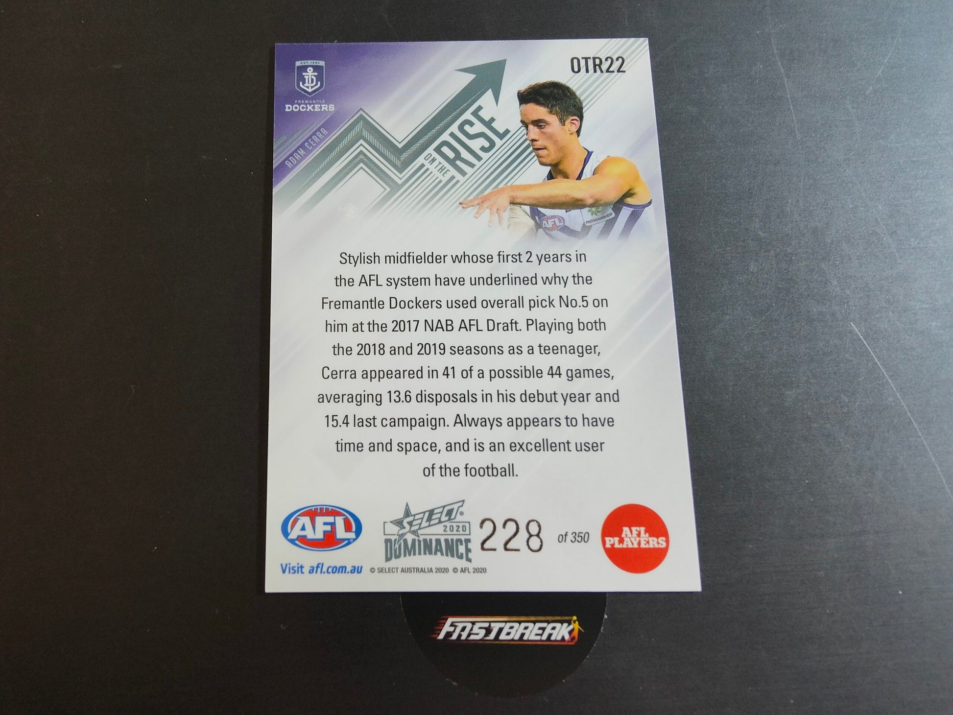Adam Cerra - Fremantle - 2020 - Dominance - On the rise - 228/350