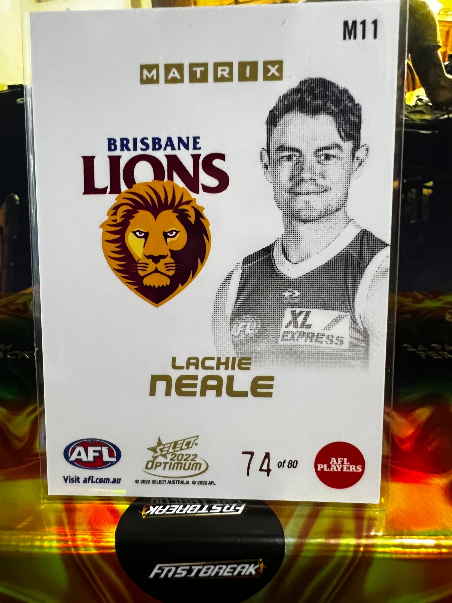 Lachie Neale - Brisbane - 2022 - Optimum - Matrix - 74/80