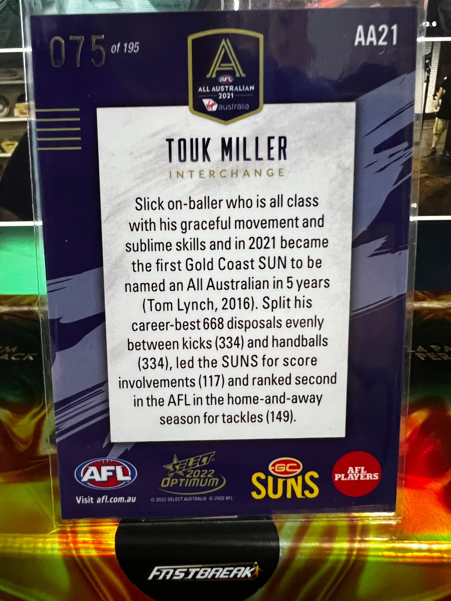 Touk Miller - Gold Coast - 2022 - Optimum - All Australian - 75/195