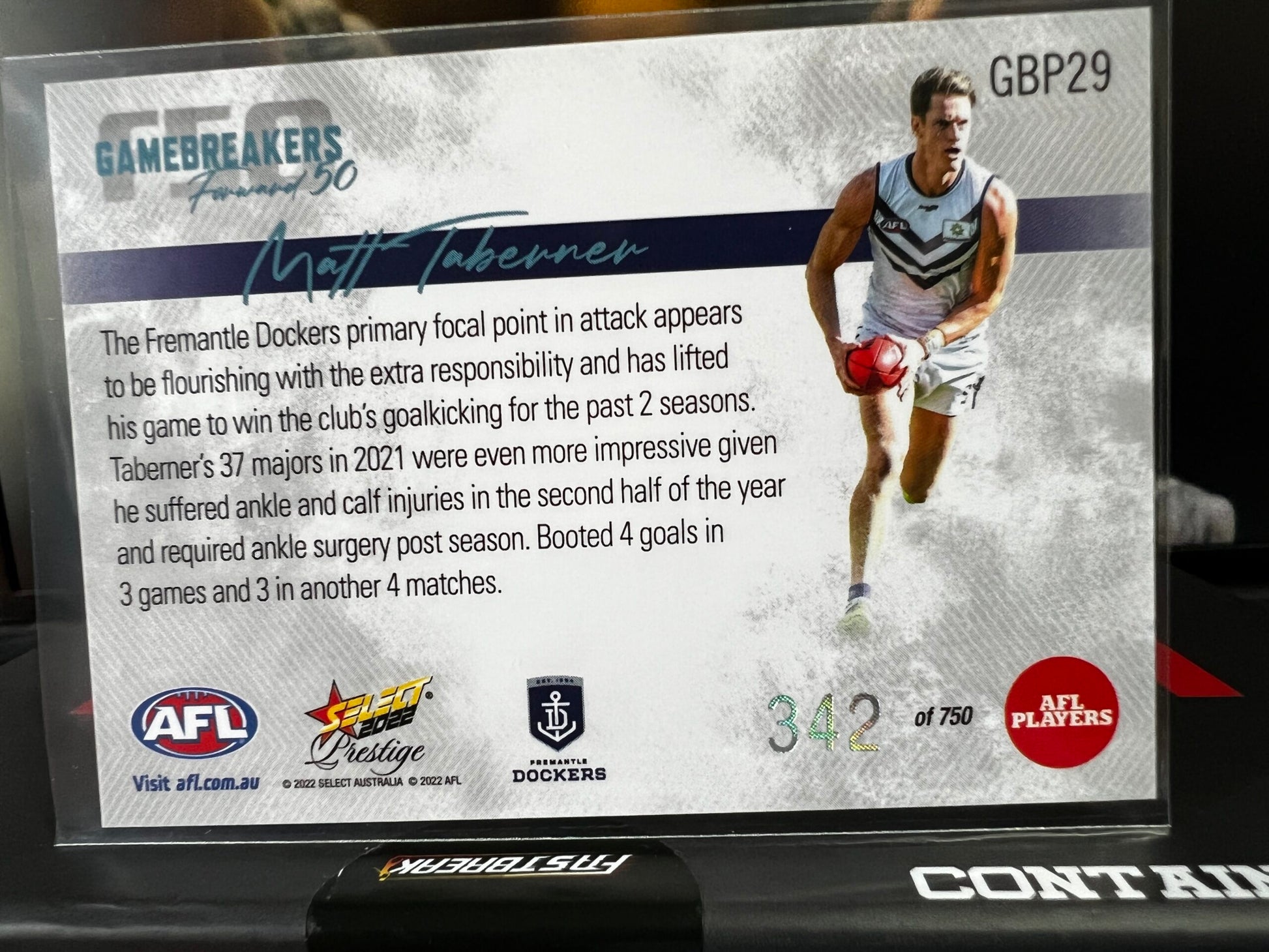 Matt Taberner - Fremantle - 2022 - Footy Stars Prestige - Gamebreakers - 342/750