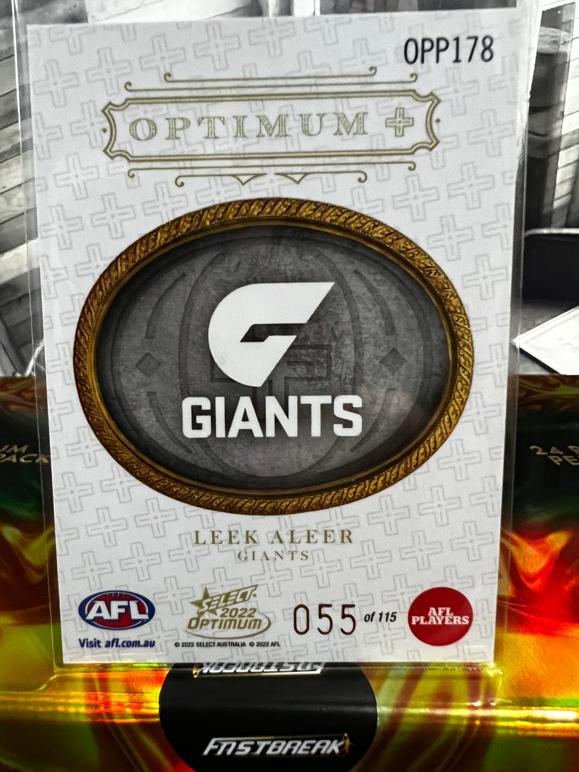 Leek Aleer - GWS - 2022 - Optimum - Optimum Plus Parallel Rookie RC - 55/115