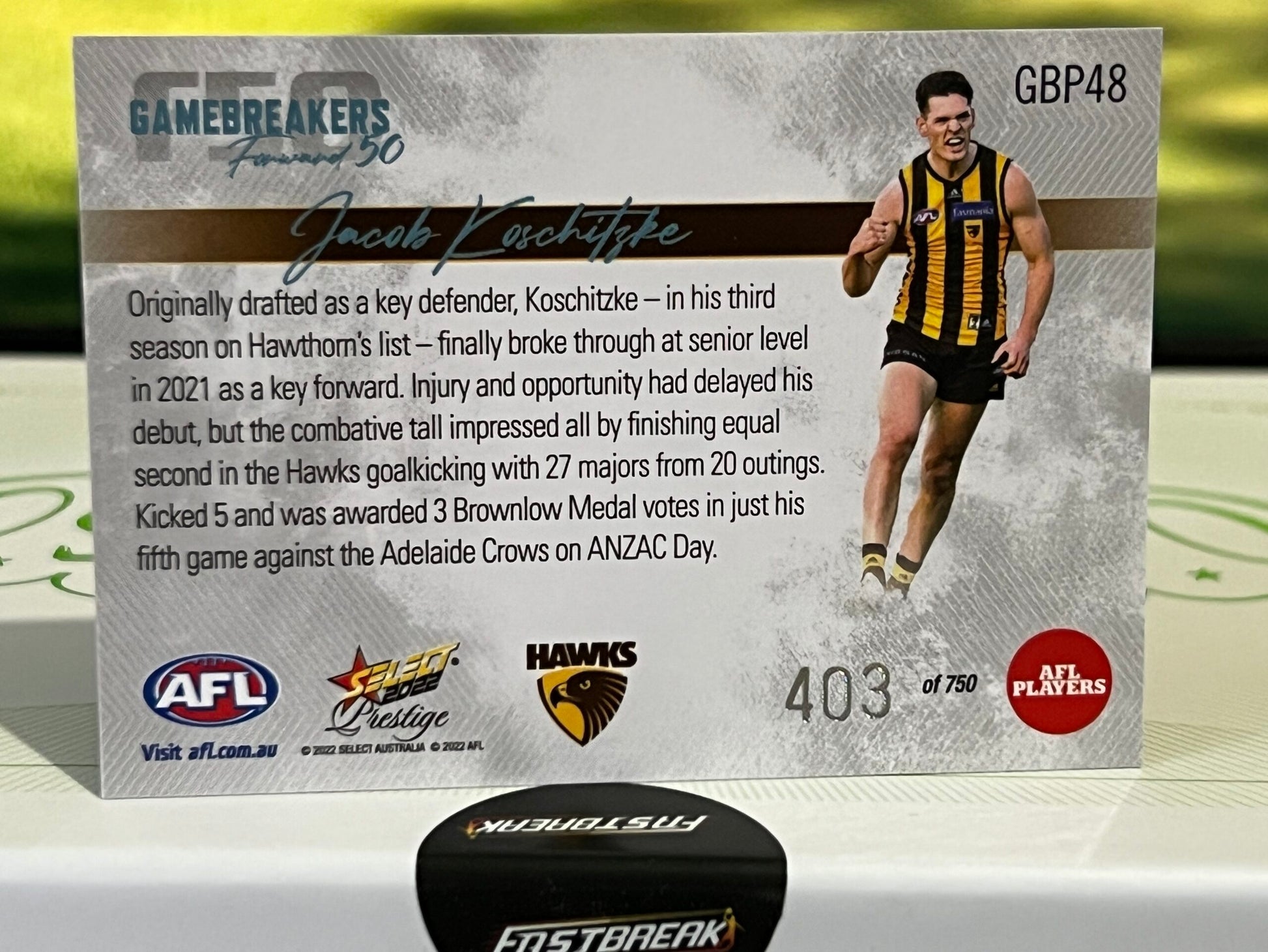 Jacob Koschitzke - Hawthorn - 2022 - Prestige - Game Breakers - 403/750