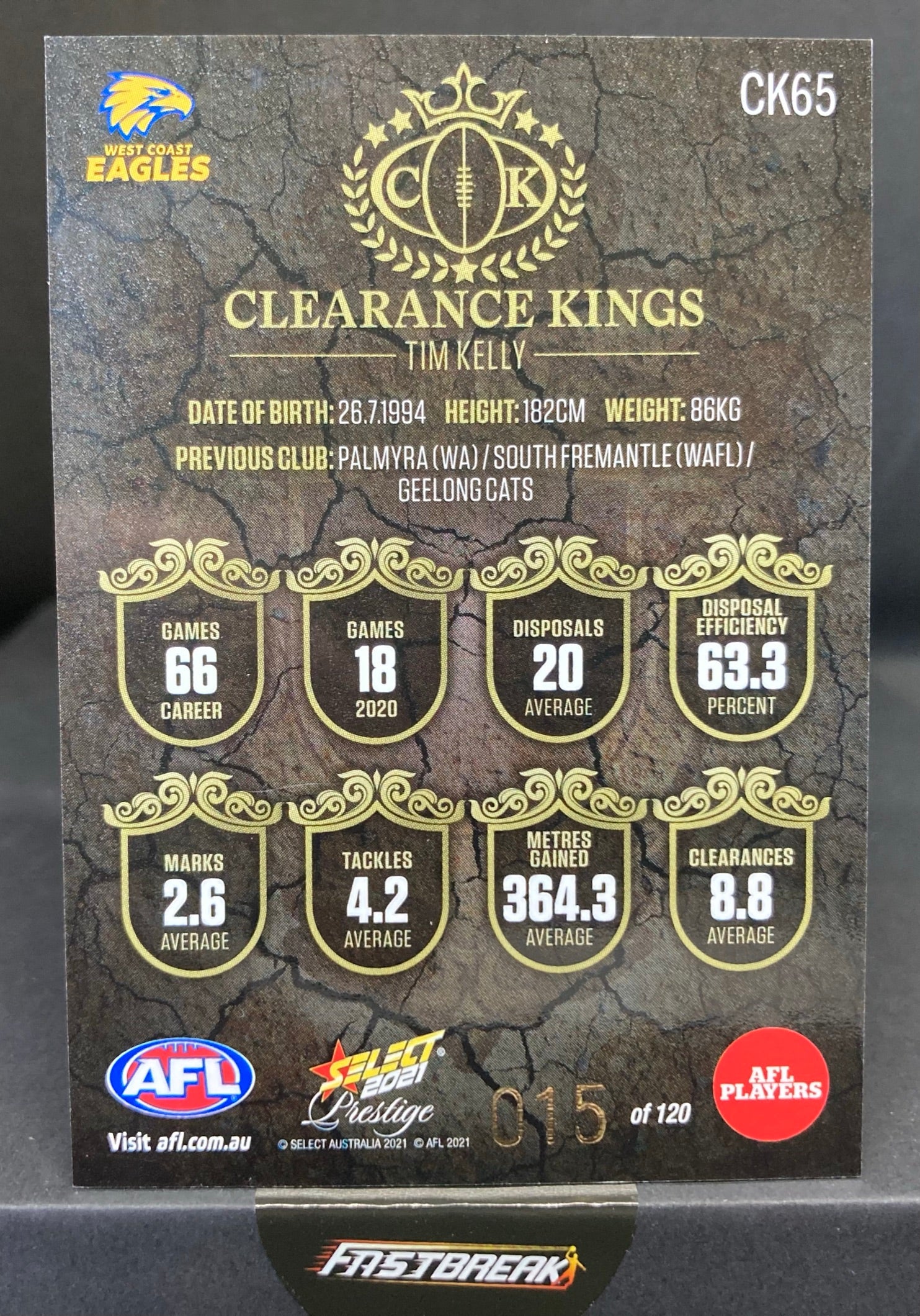 Tim Kelly - West Coast - 2021 - FS Prestige - Clearance King - 15/120