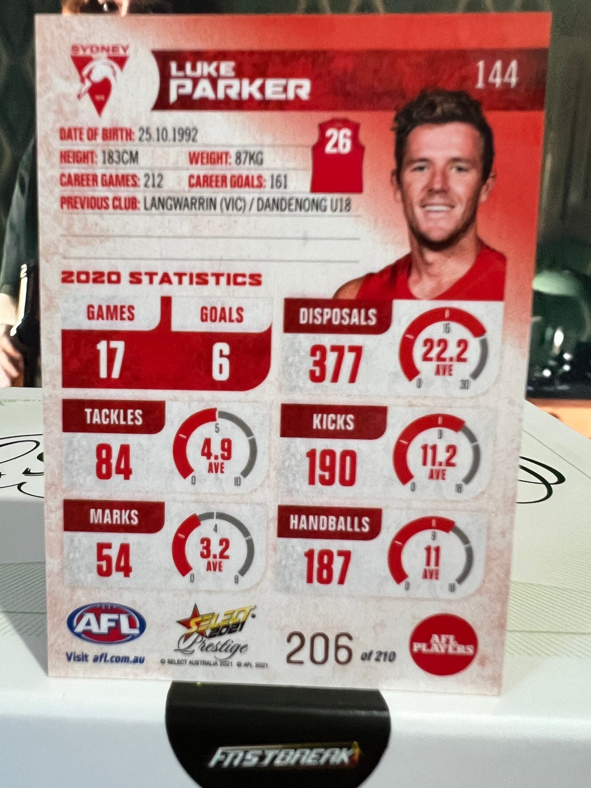Luke Parker - Sydney - 2021 - Prestige - Red Paralell - 206/210