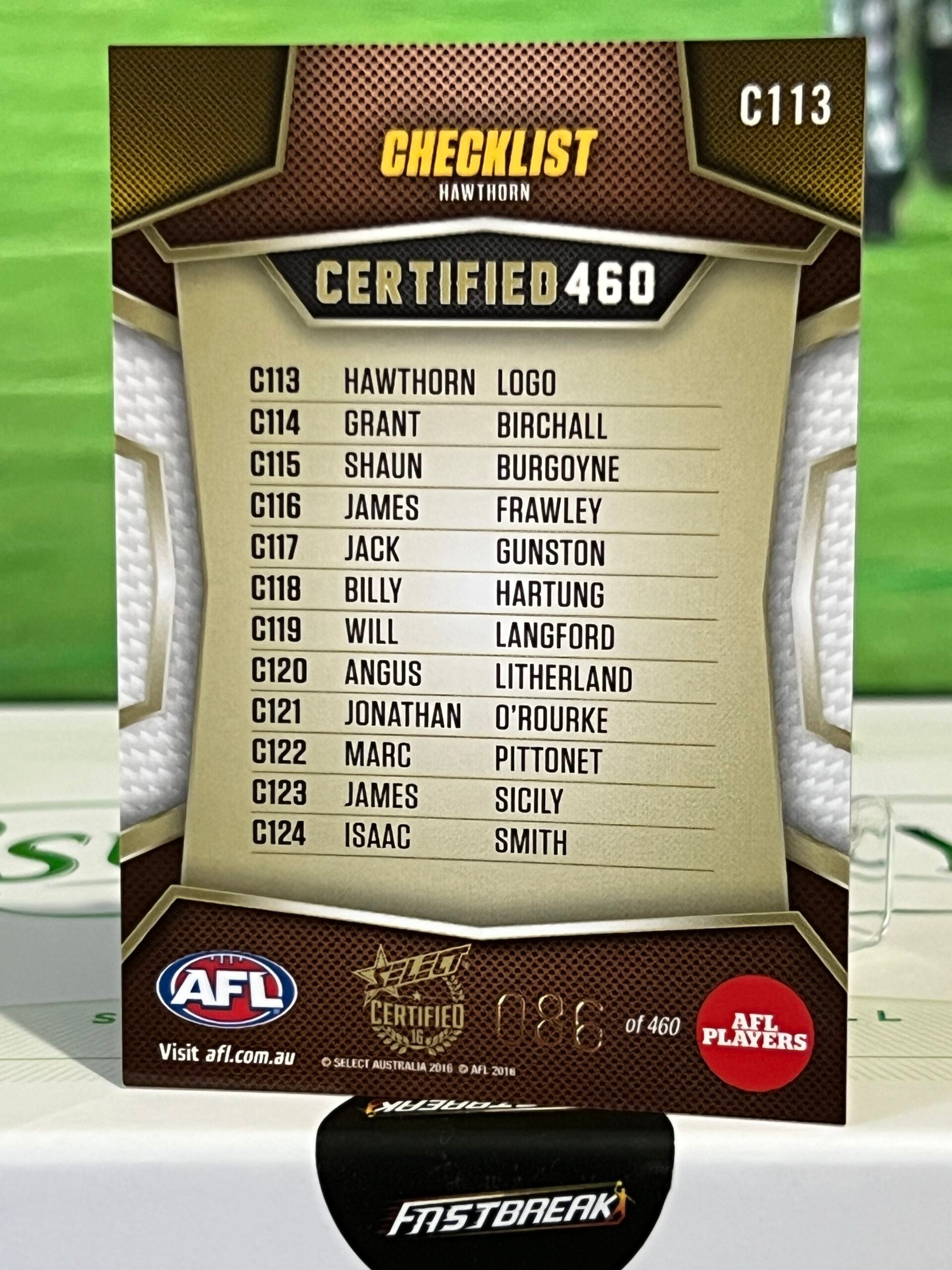 Header - Hawthorn - 2016 - Certified - 460 Paralell - 86/460