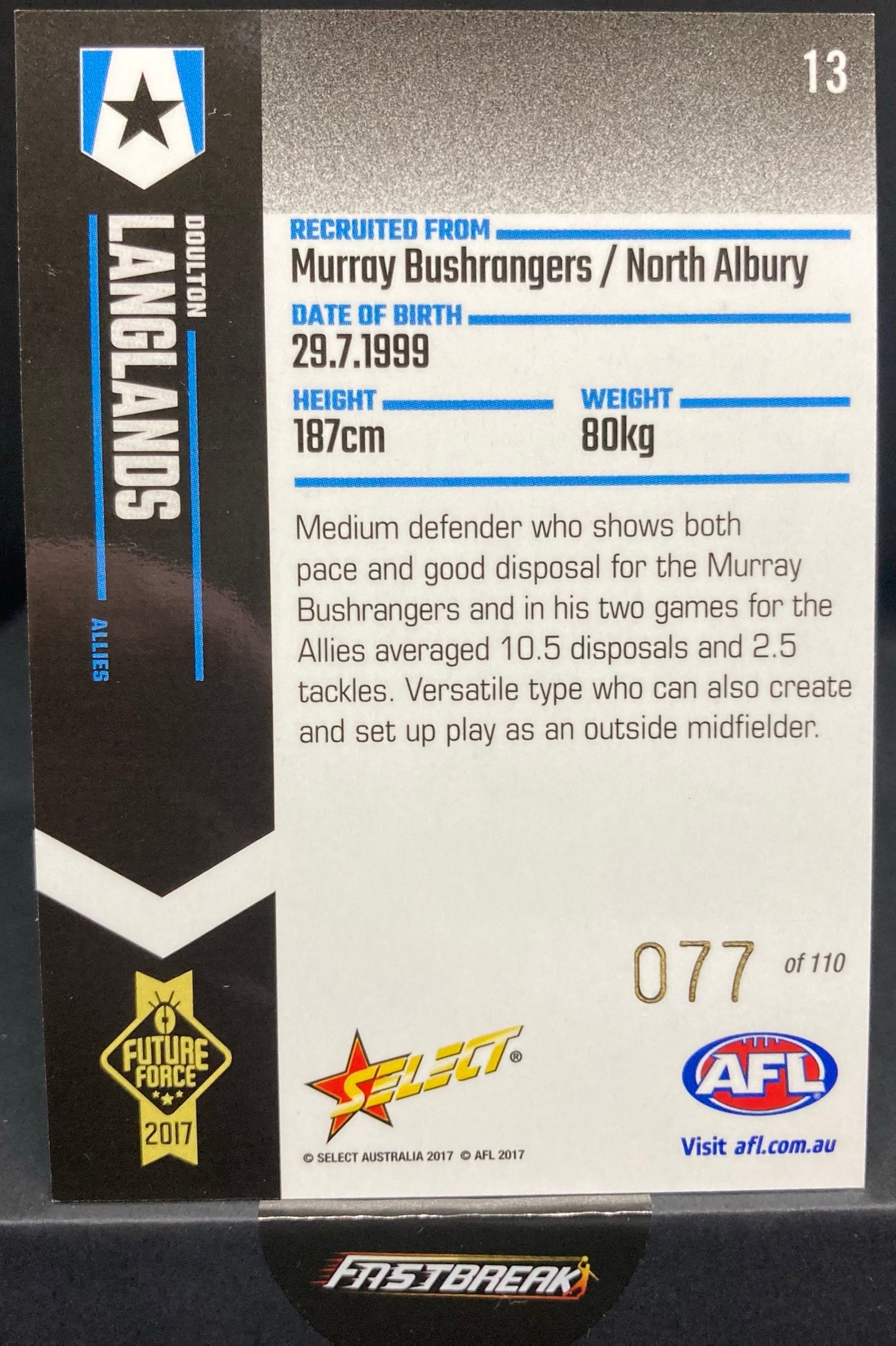 Doulton Langlands - St Kilda - 2017 - Future Force - Blue Paralell - 77/110