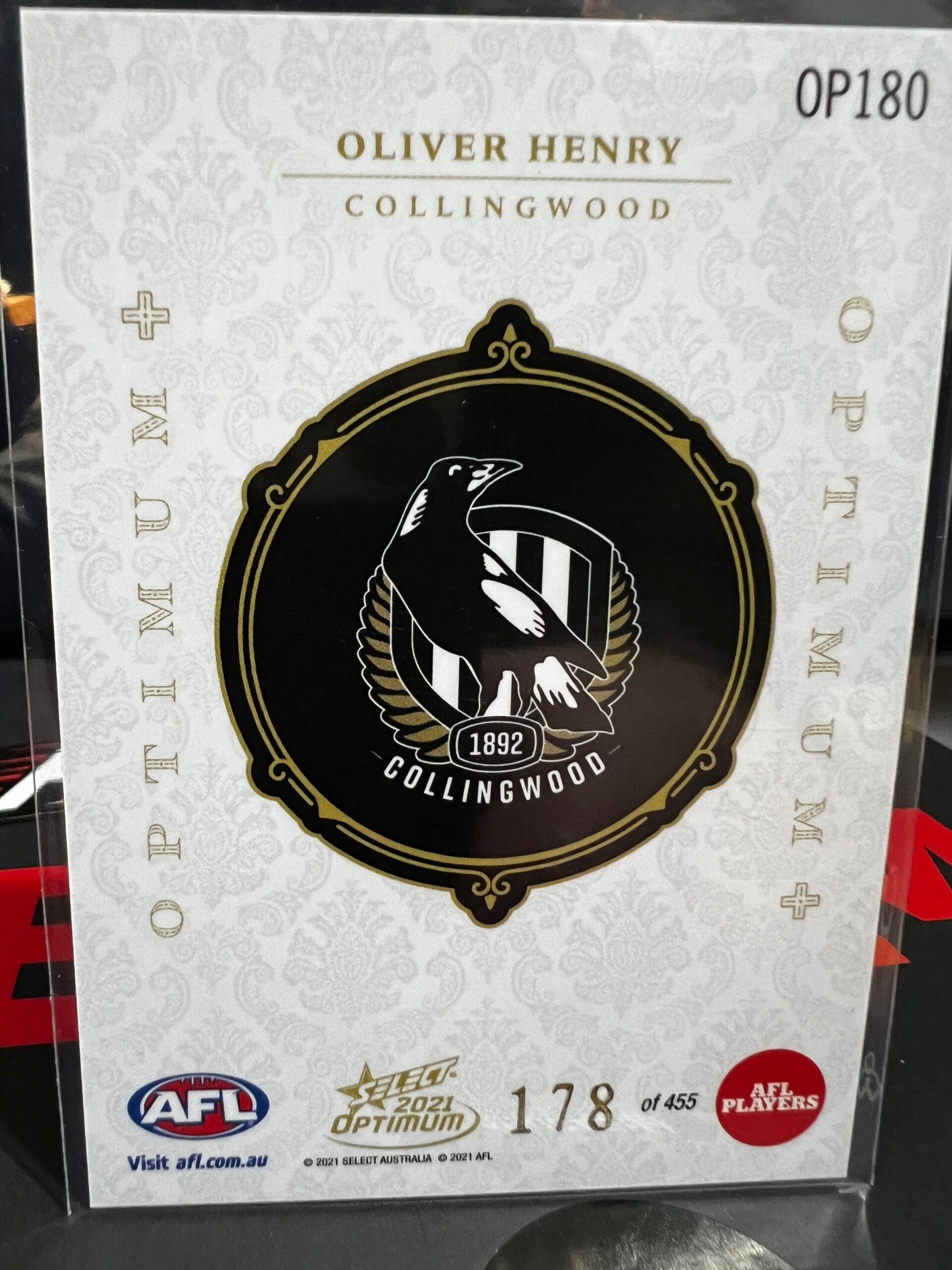 Oliver Henry - Collingwood - 2021 - Optimum - Optimum RC + - 178/455