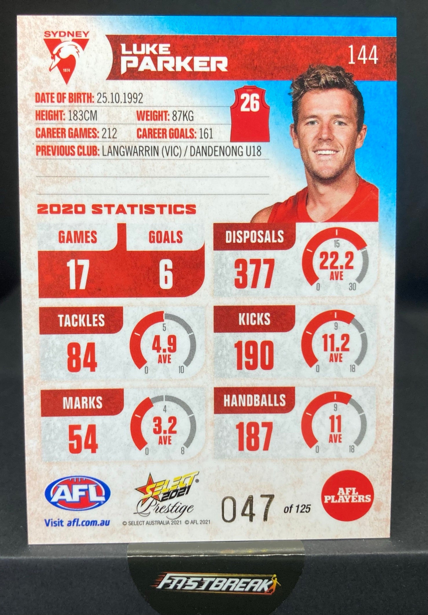 Luke Parker - Sydney - 2021 - FS Prestige - Blue Paralell - 47/125