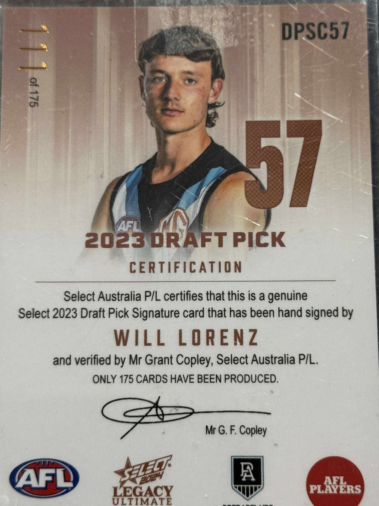 Will Lorenz Port Adelaide 2024 Legacy Ultimate 2024 DPS 111/175