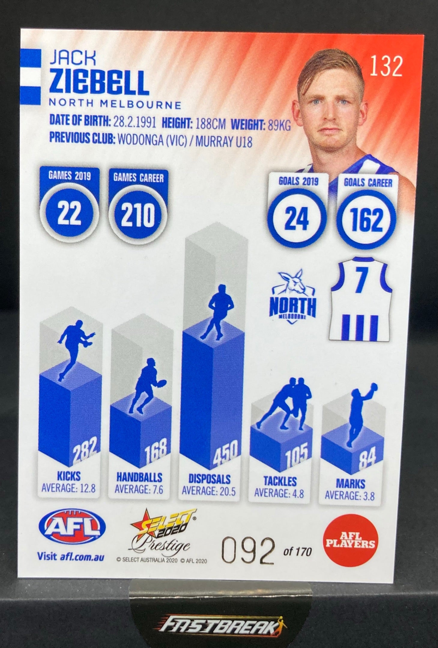 Jack Ziebell - North Melbourne - 2020 - FS Prestige - Red Paralell - 92/170