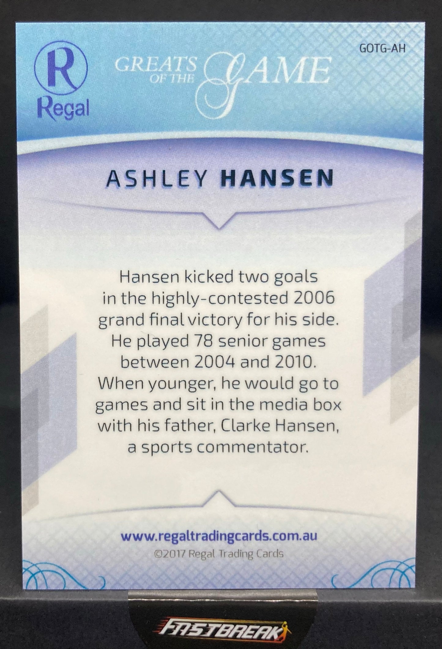 Ashley Hansen - West Coast - 2017 - Greats Of The Game - Base -