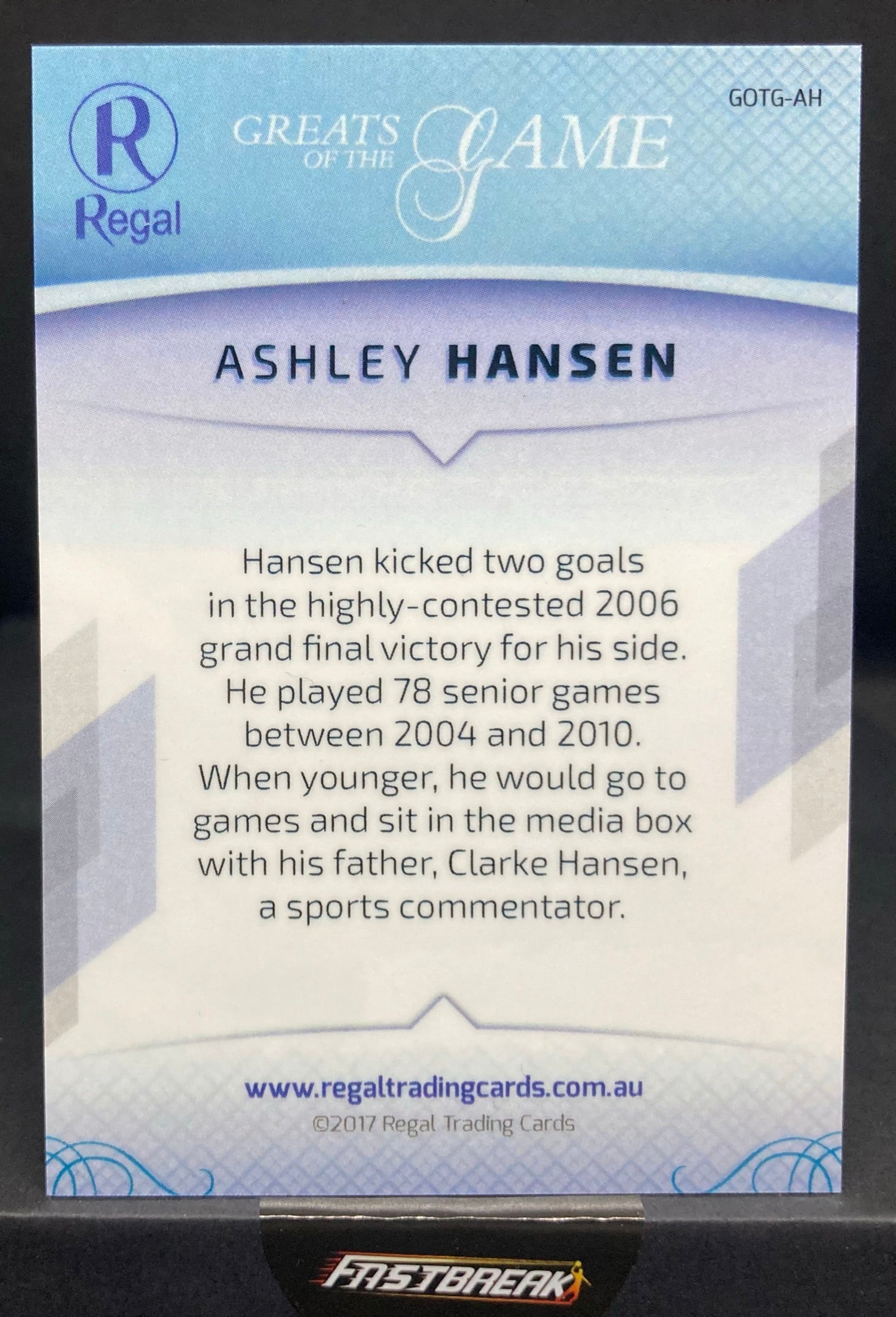 Ashley Hansen - West Coast - 2017 - Greats Of The Game - Base -