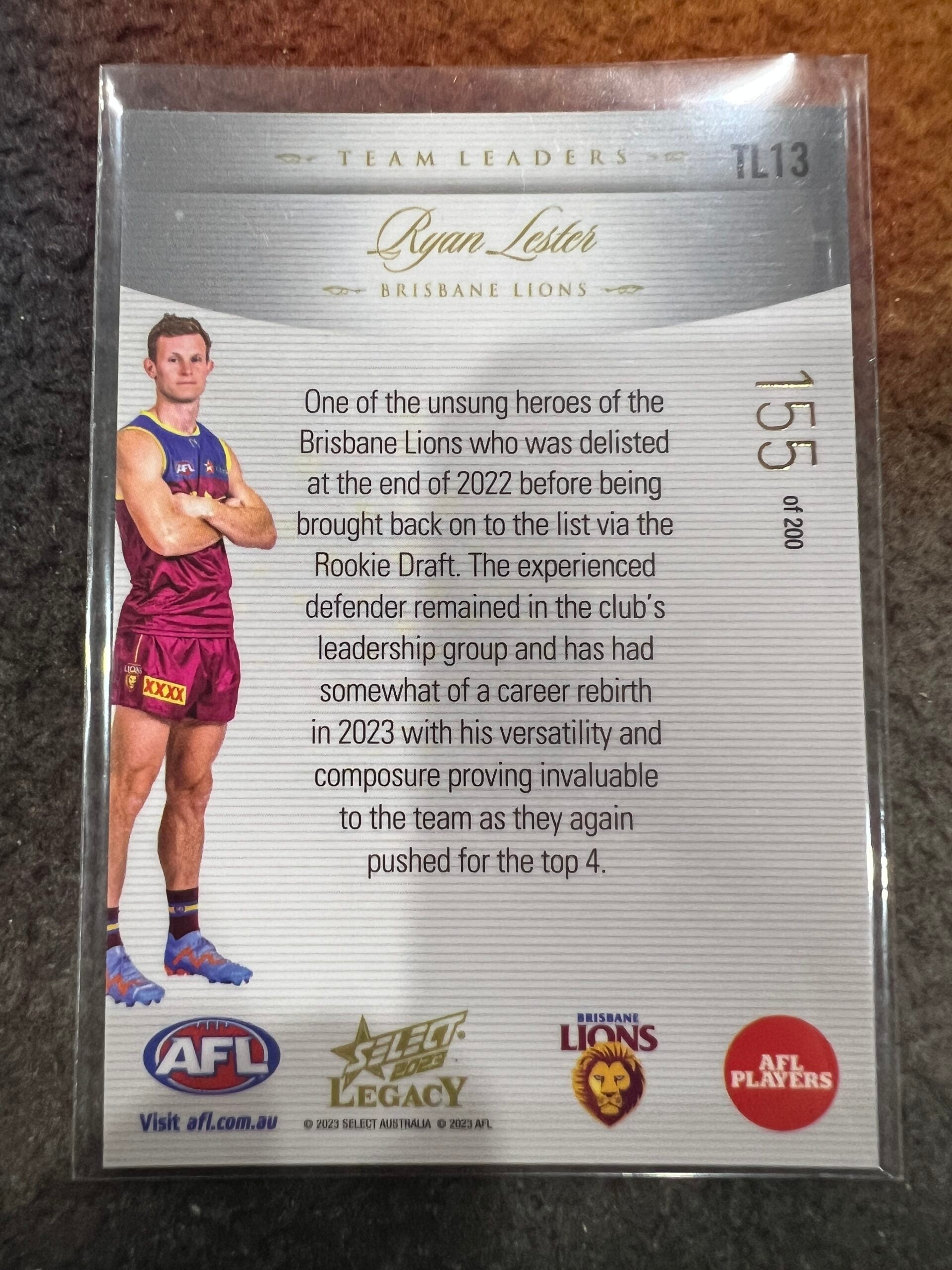 Ryan Lester - Brisbane - 2023 - Legacy - Team Leaders - 155/200