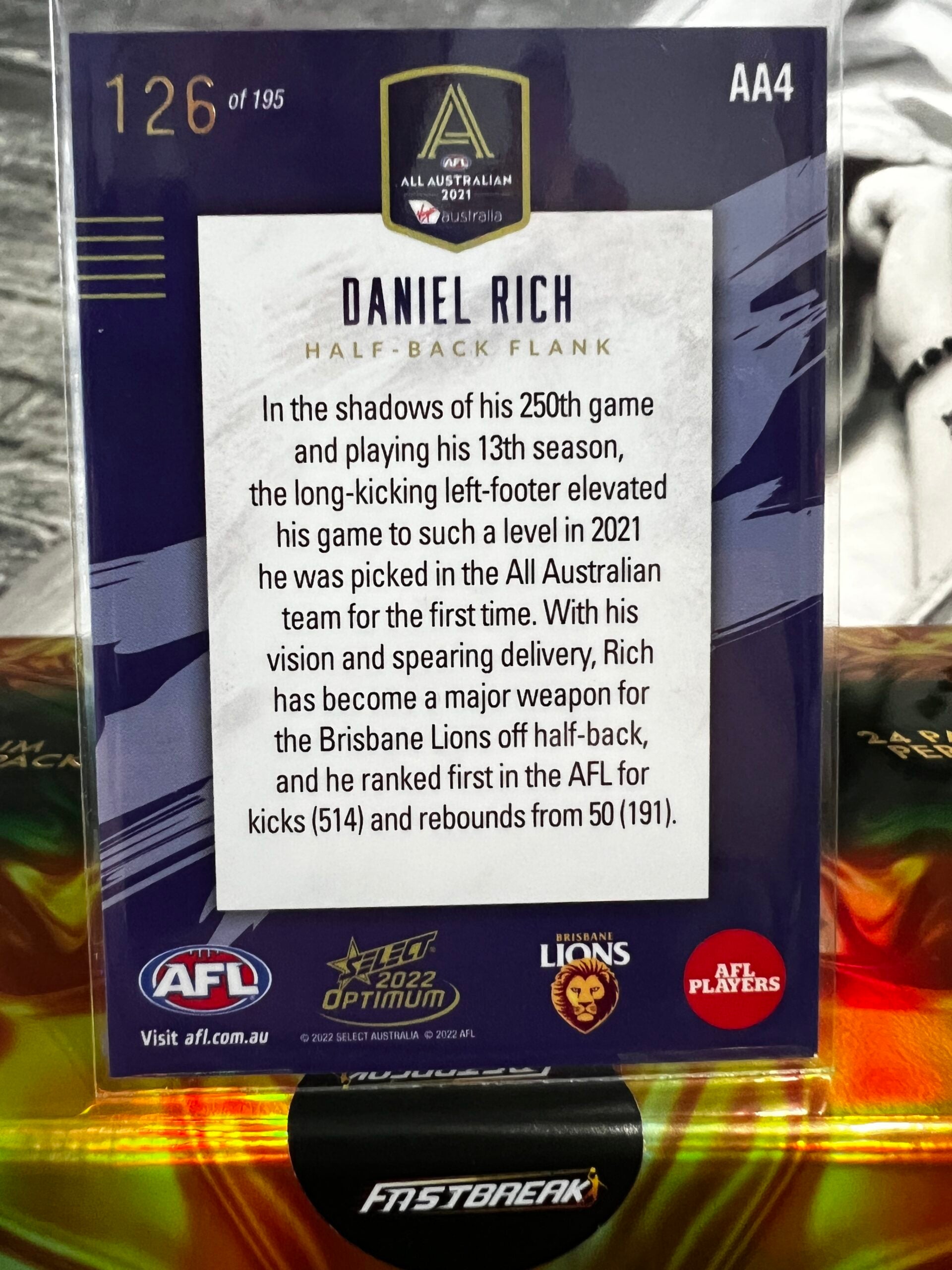 Daniel Rich - Brisbane - 2022 - Optimum - All Australian - 126/195