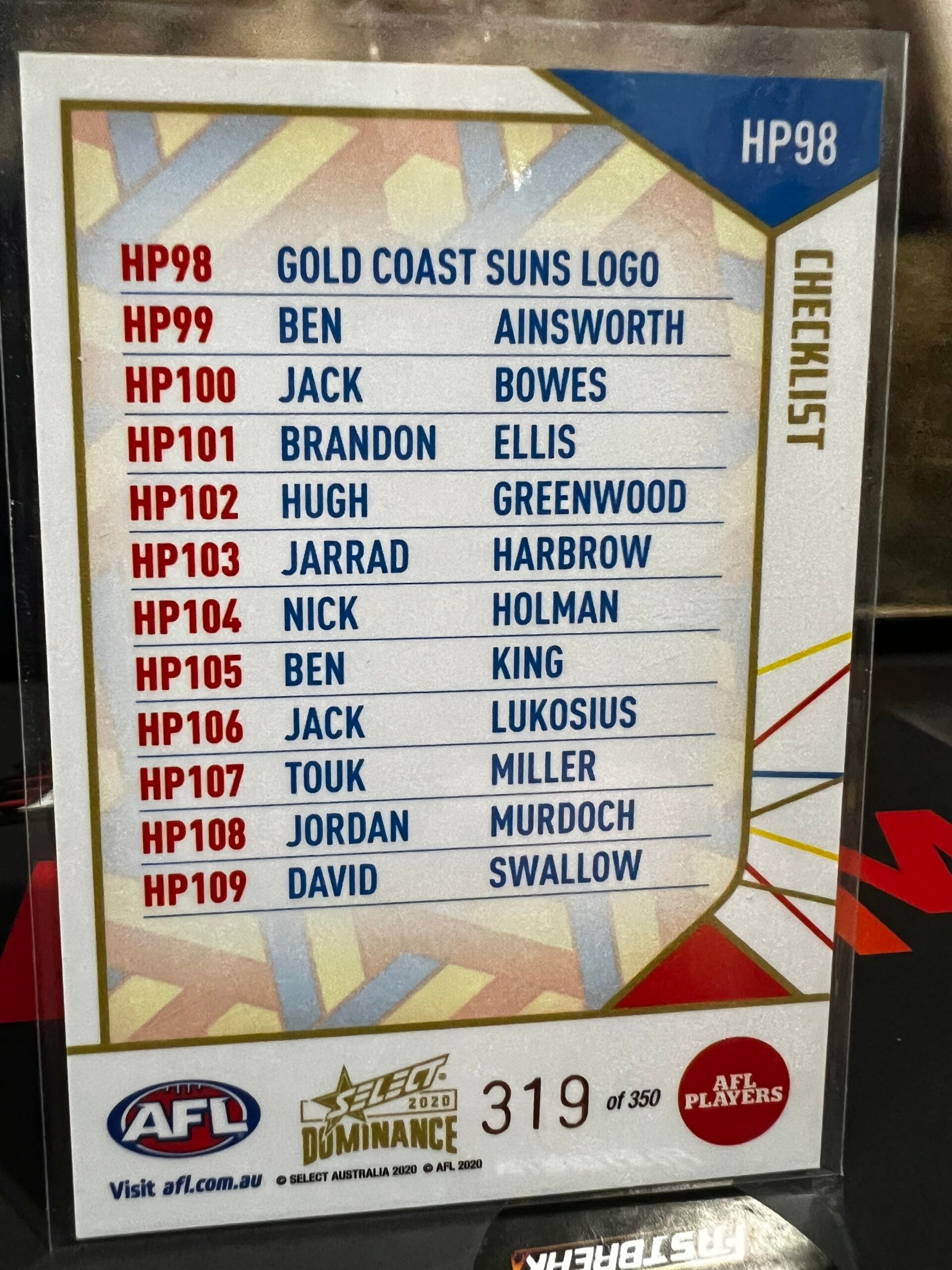 Gold Coast Header - Gold Coast - 2020 - Dominance - Holofoil - 319/350