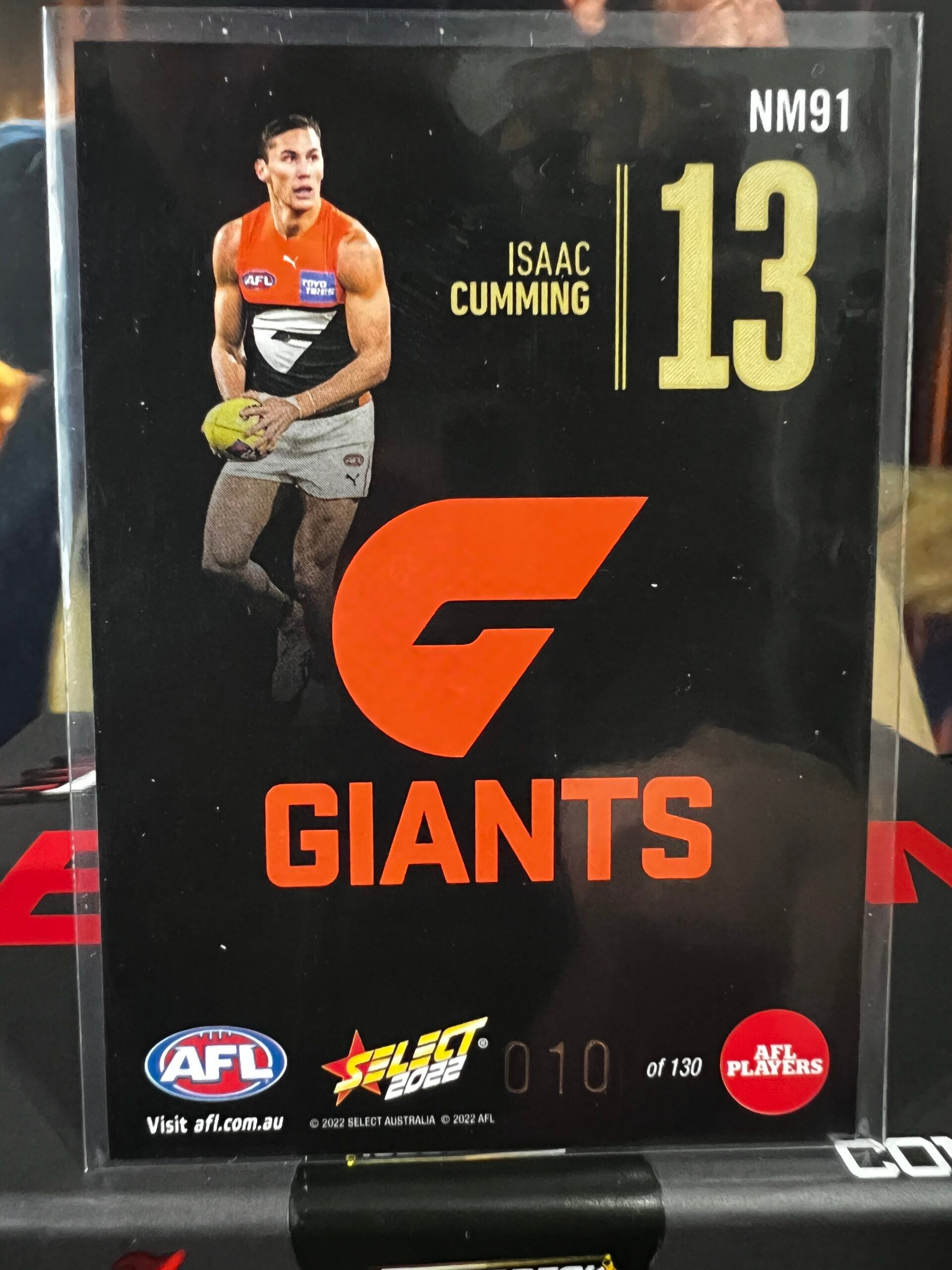 Isaac Cumming - GWS - 2022 - Footy Stars  - Midnight Numbers - 10/130