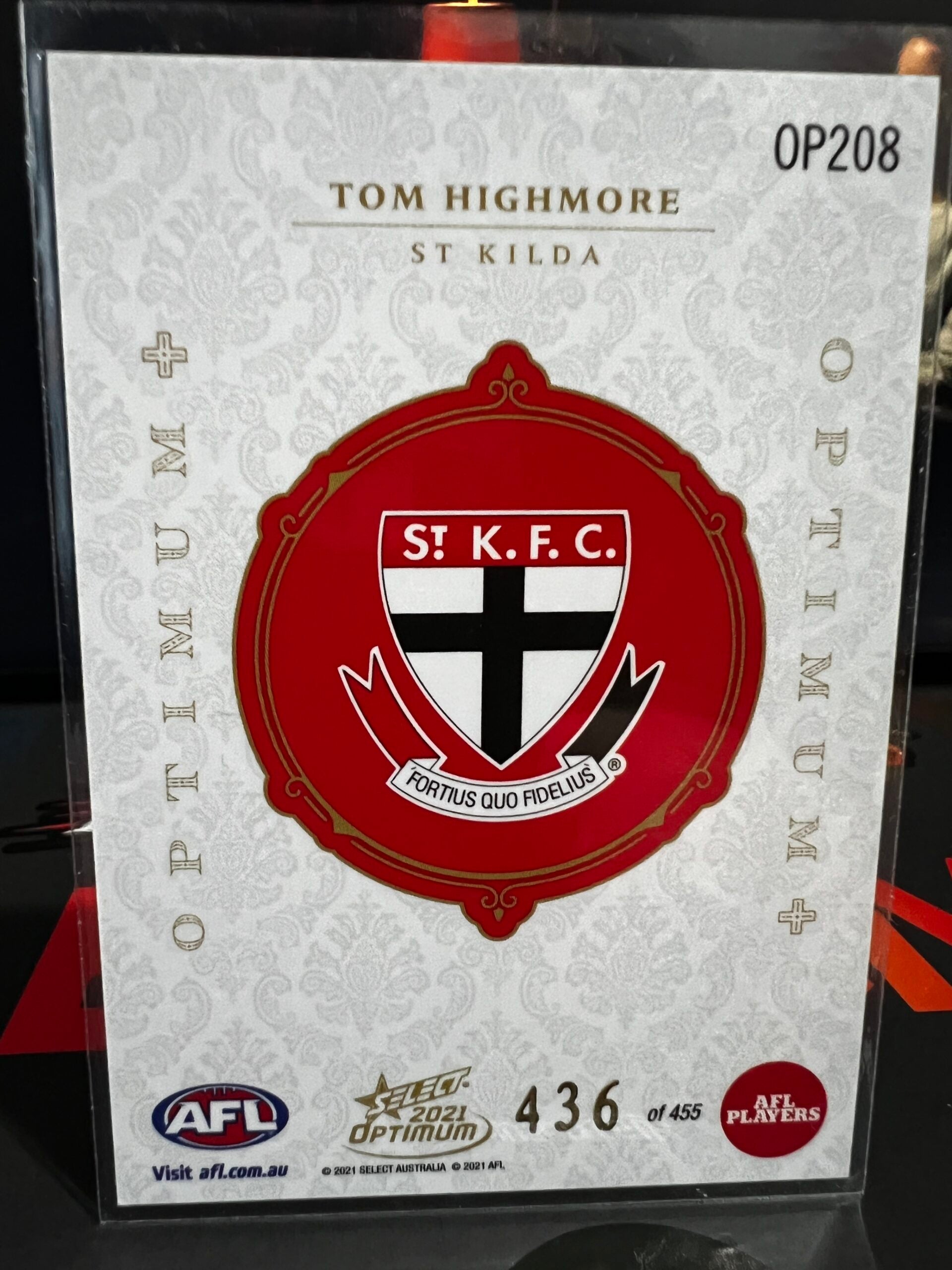 Tom Highmore - St Kilda - 2021 - Optimum - Optimum RC + - 436/455