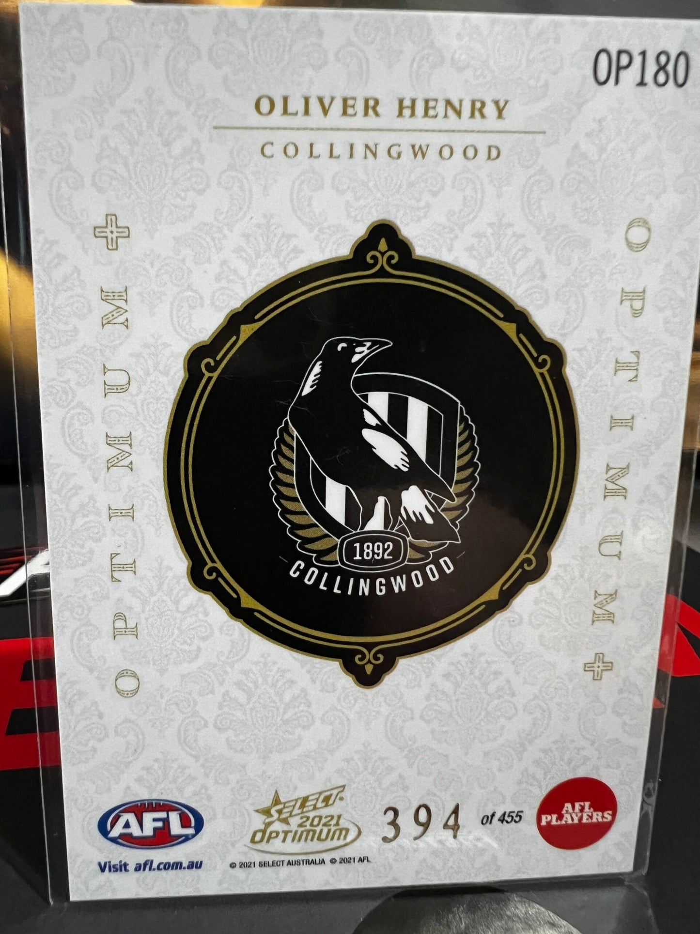 Oliver Henry - Collingwood - 2021 - Optimum - Optimum RC + - 394/455