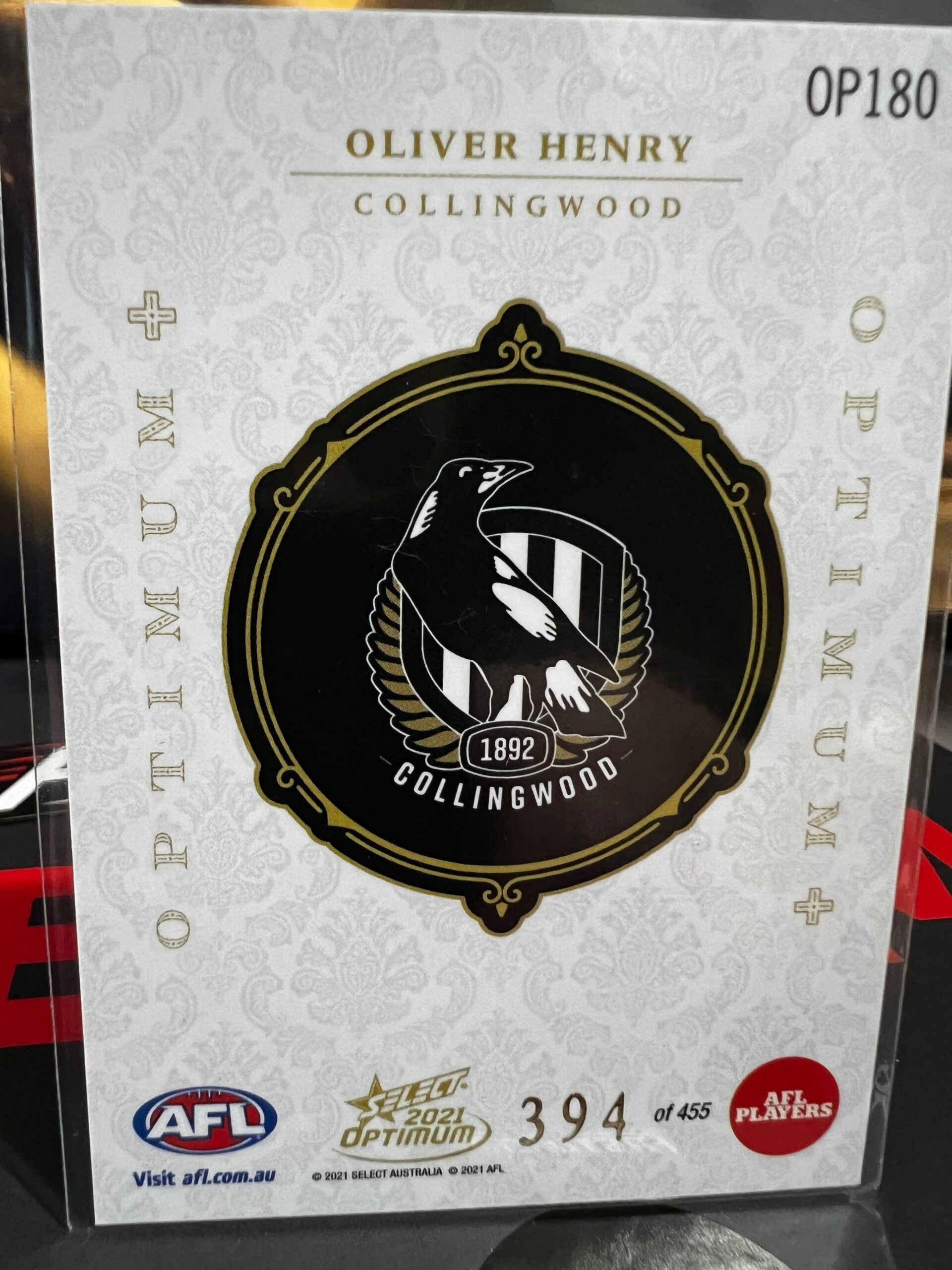 Oliver Henry - Collingwood - 2021 - Optimum - Optimum RC + - 394/455
