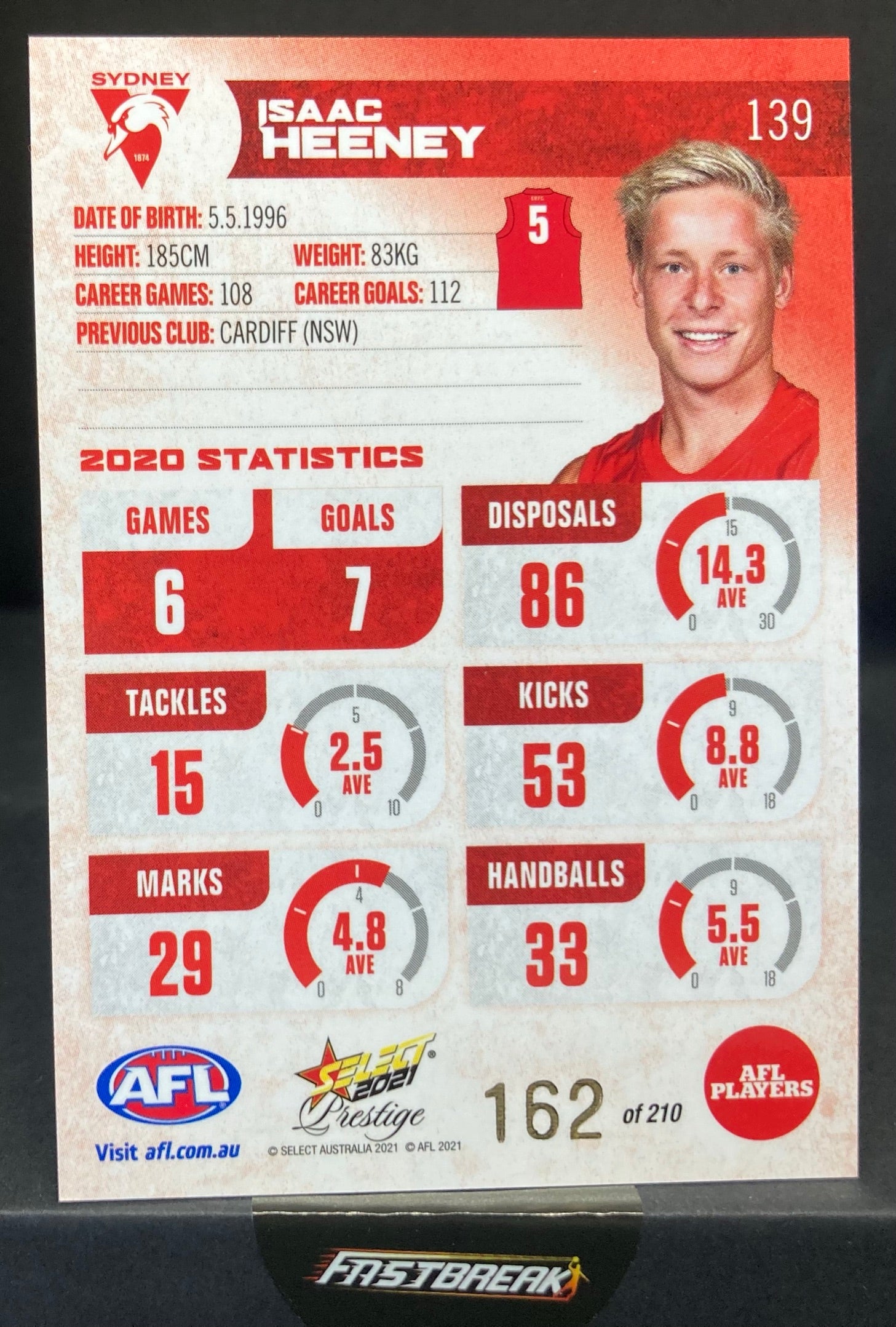 Isaac Heeney - Sydney - 2021 - FS Prestige - Red Paralell - 162/210