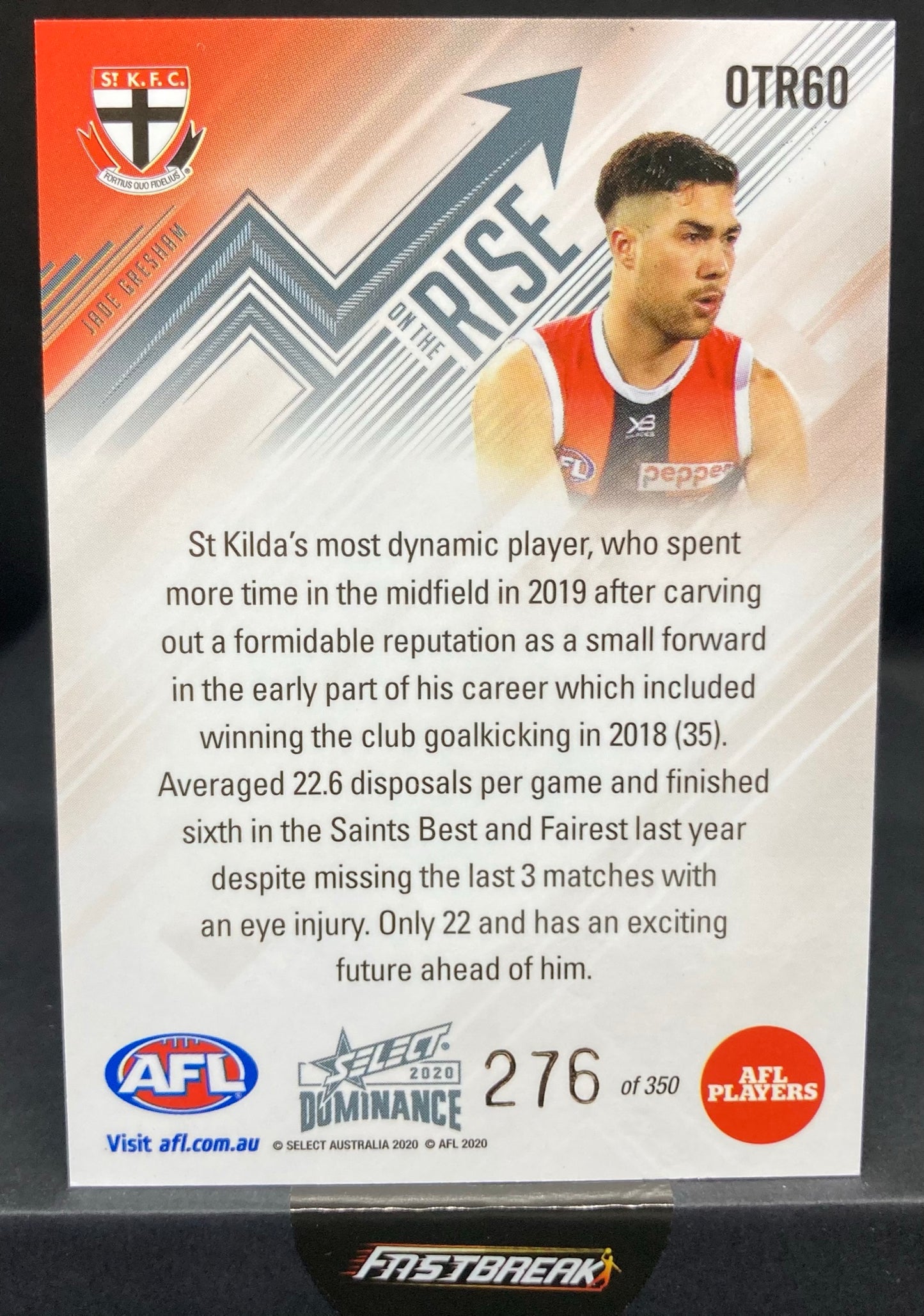 Jade Gresham - St Kilda - 2020 - Dominance - On The Rise - 276/350