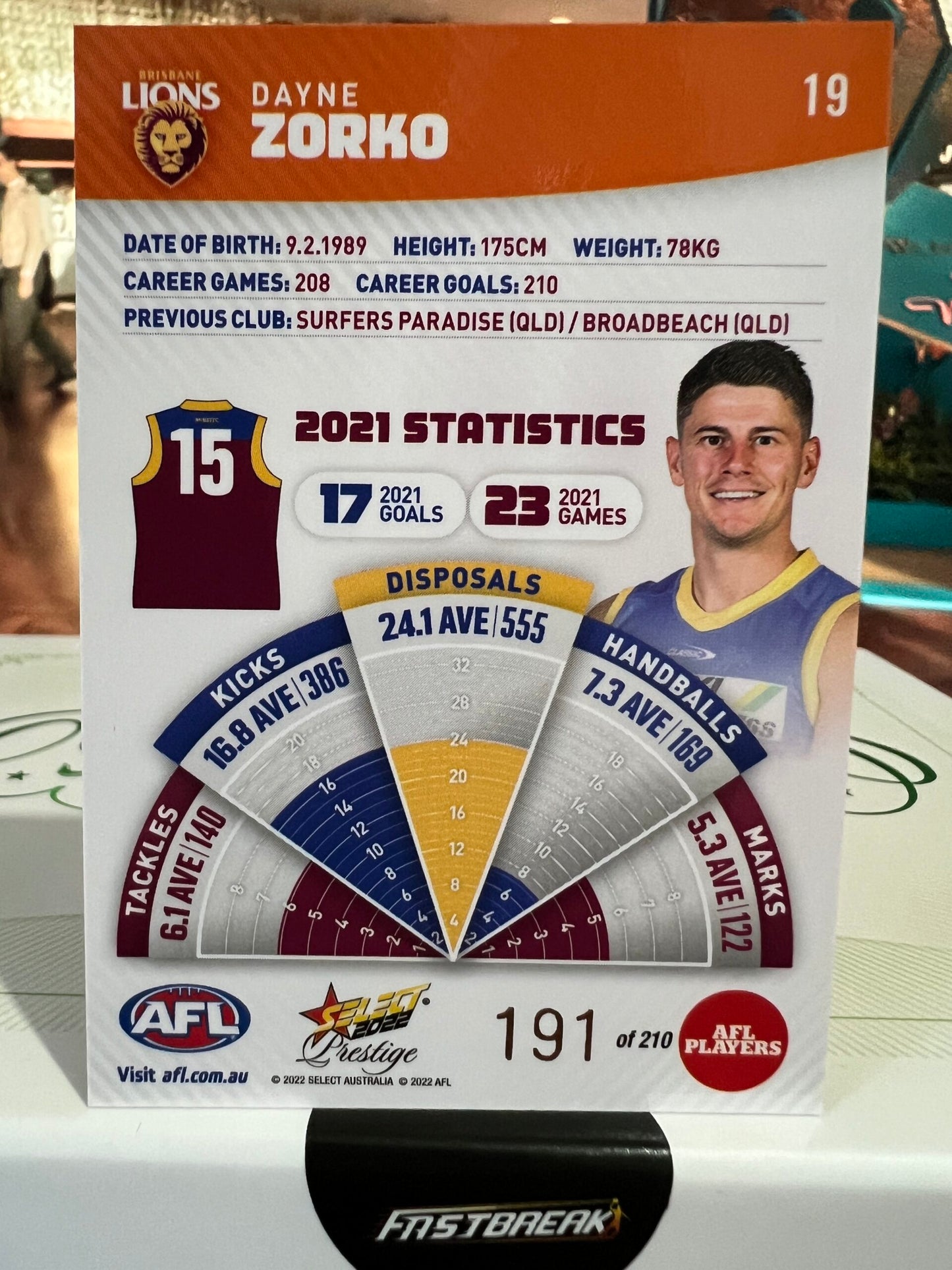 Dayne Zorko - Brisbane - 2022 - Prestige - Orange Paralell - 191/210