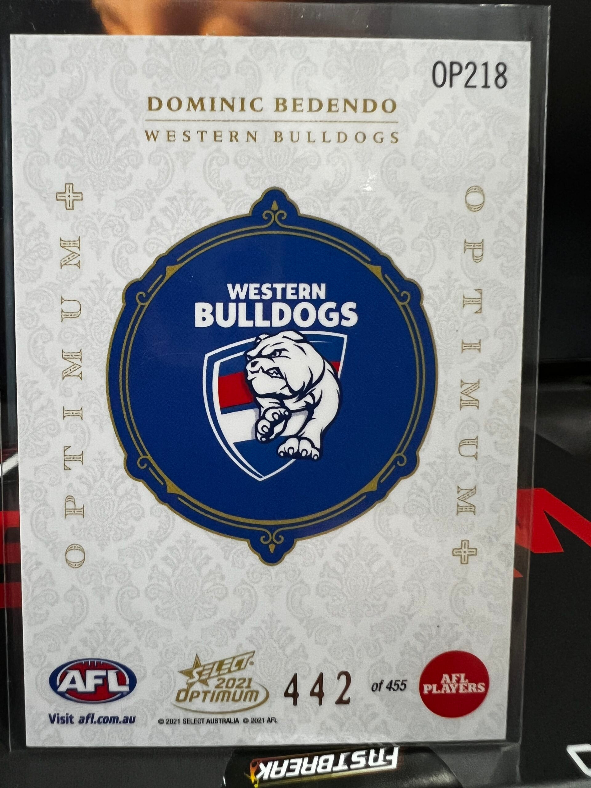 Dominic Bedendo - Western Bulldogs - 2021 - Optimum - Optimum RC + - 442/455