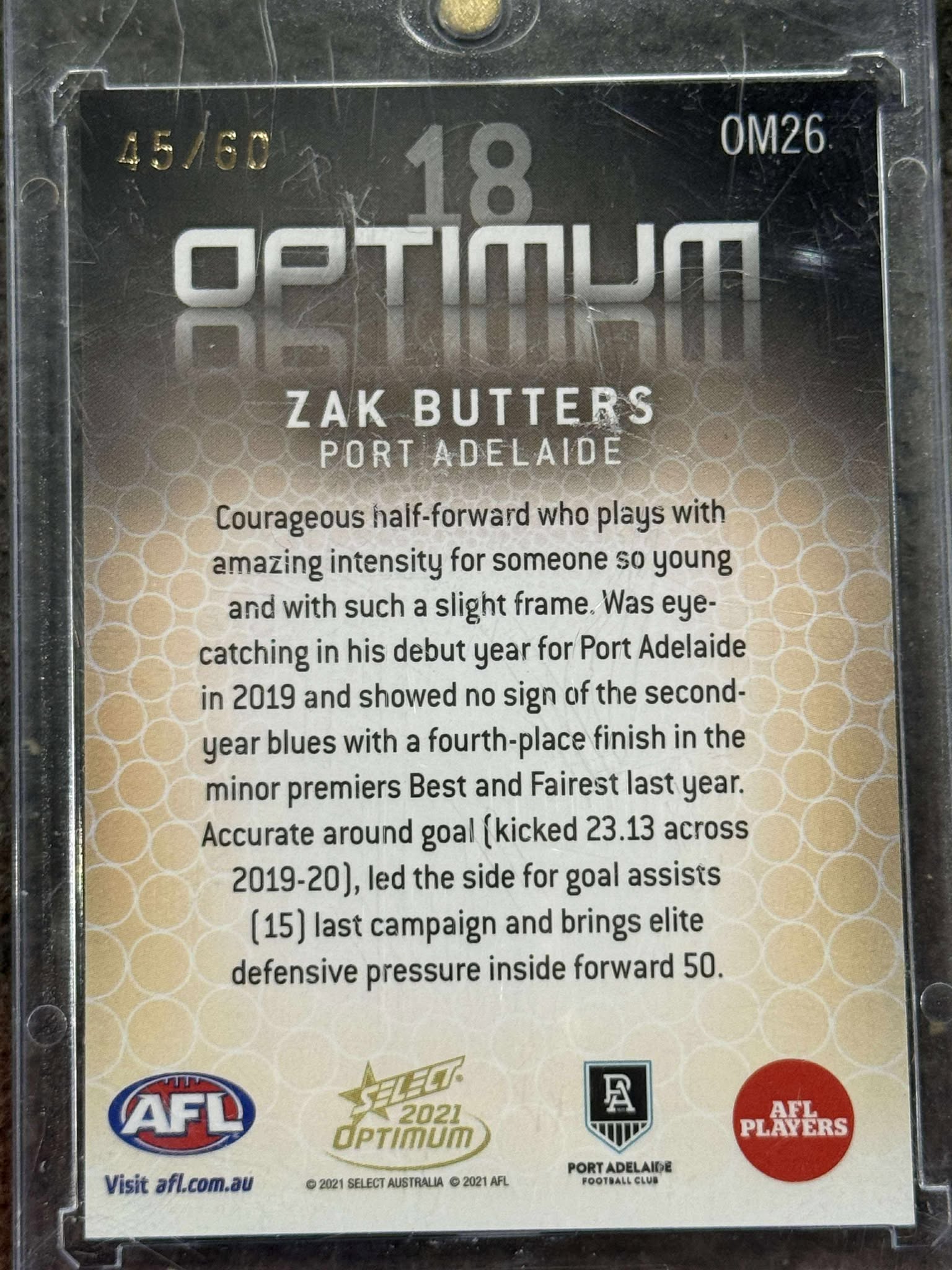 Zak Butters Port Adelaide 2021 Optimum Mirror 45/60