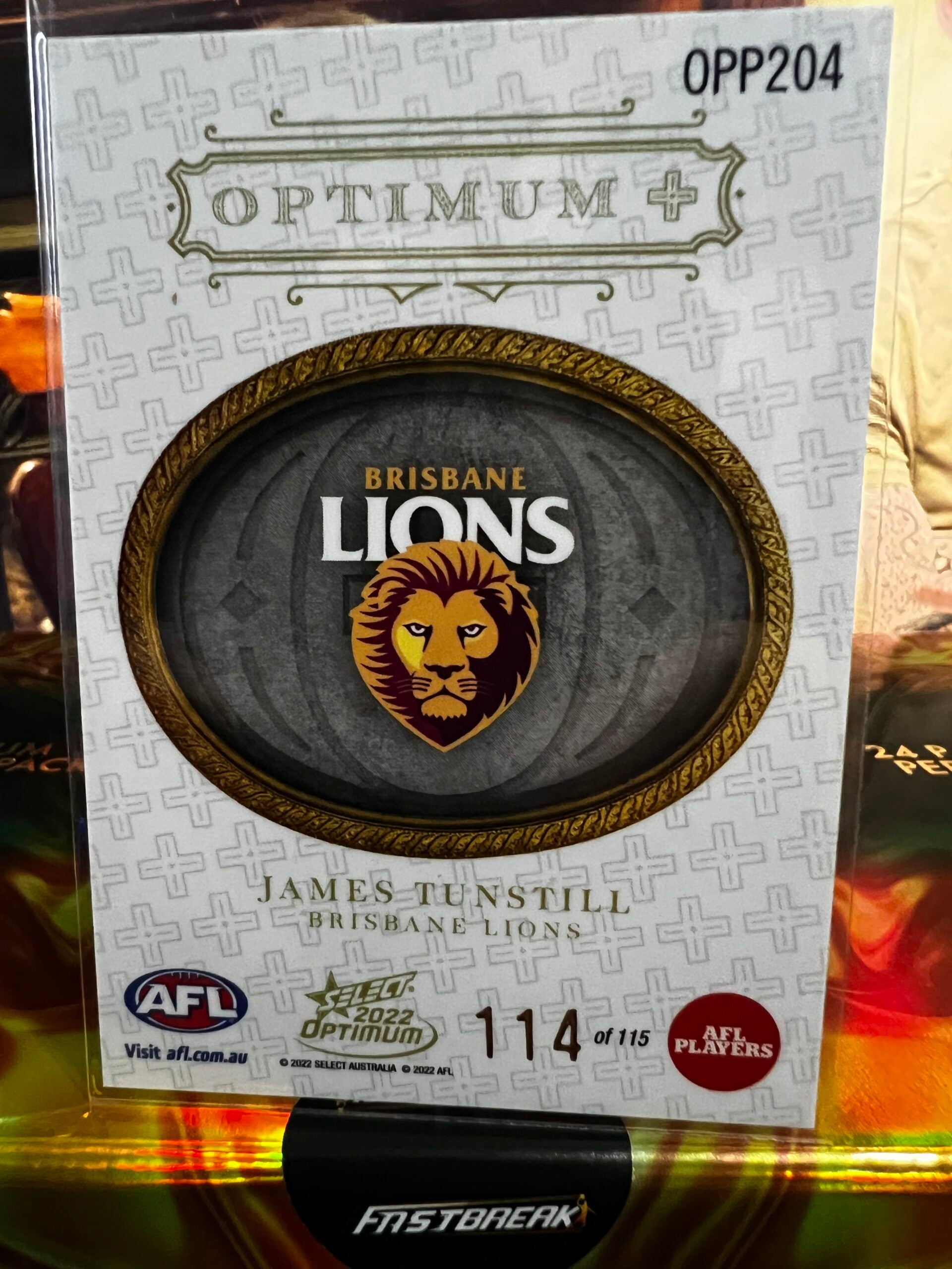James Tunstill Brisbane 2022 Optimum Optimum Plus Parallel Rookie RC 114/115