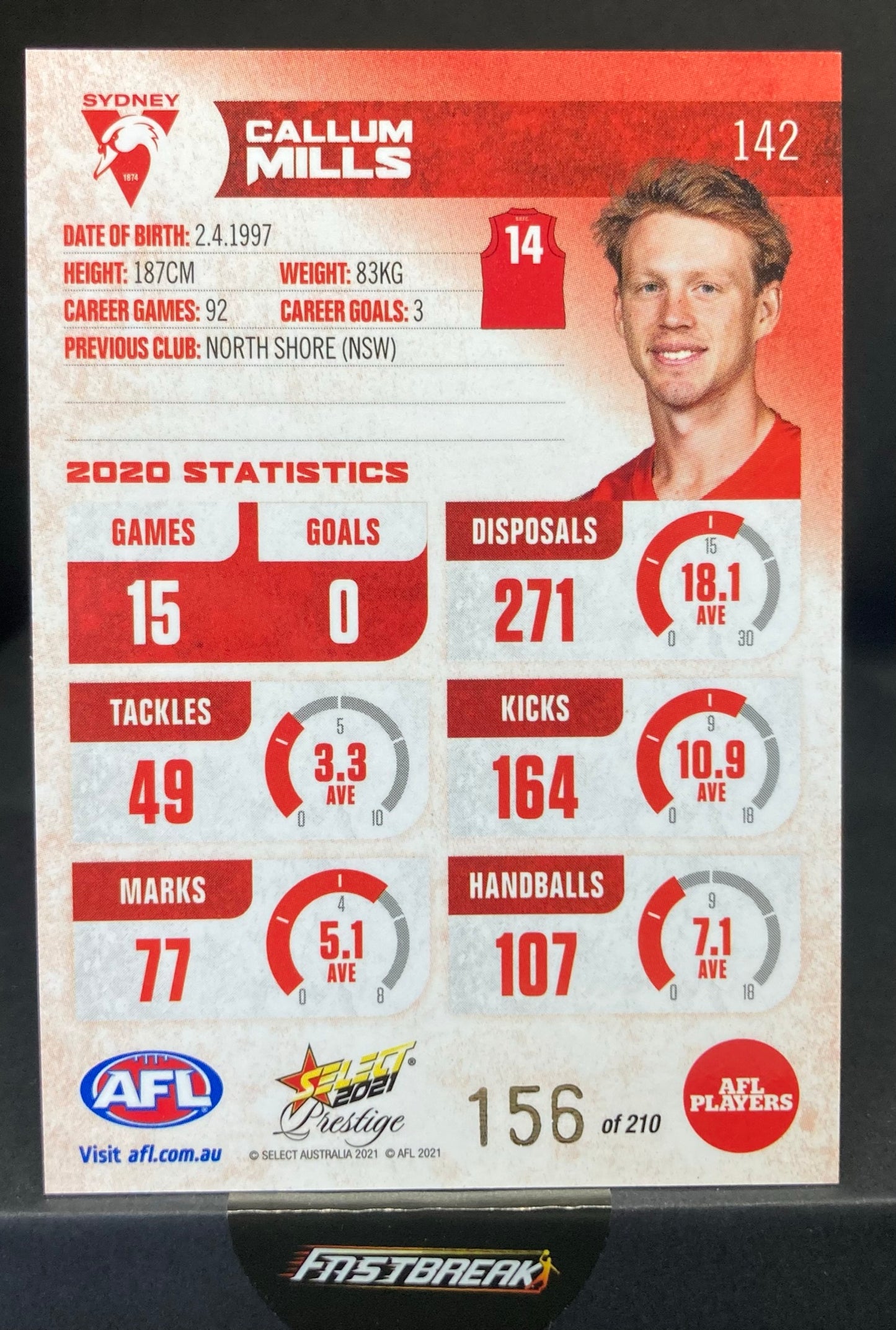 Callum Mills - Sydney - 2021 - FS Prestige - Red Paralell - 156/210