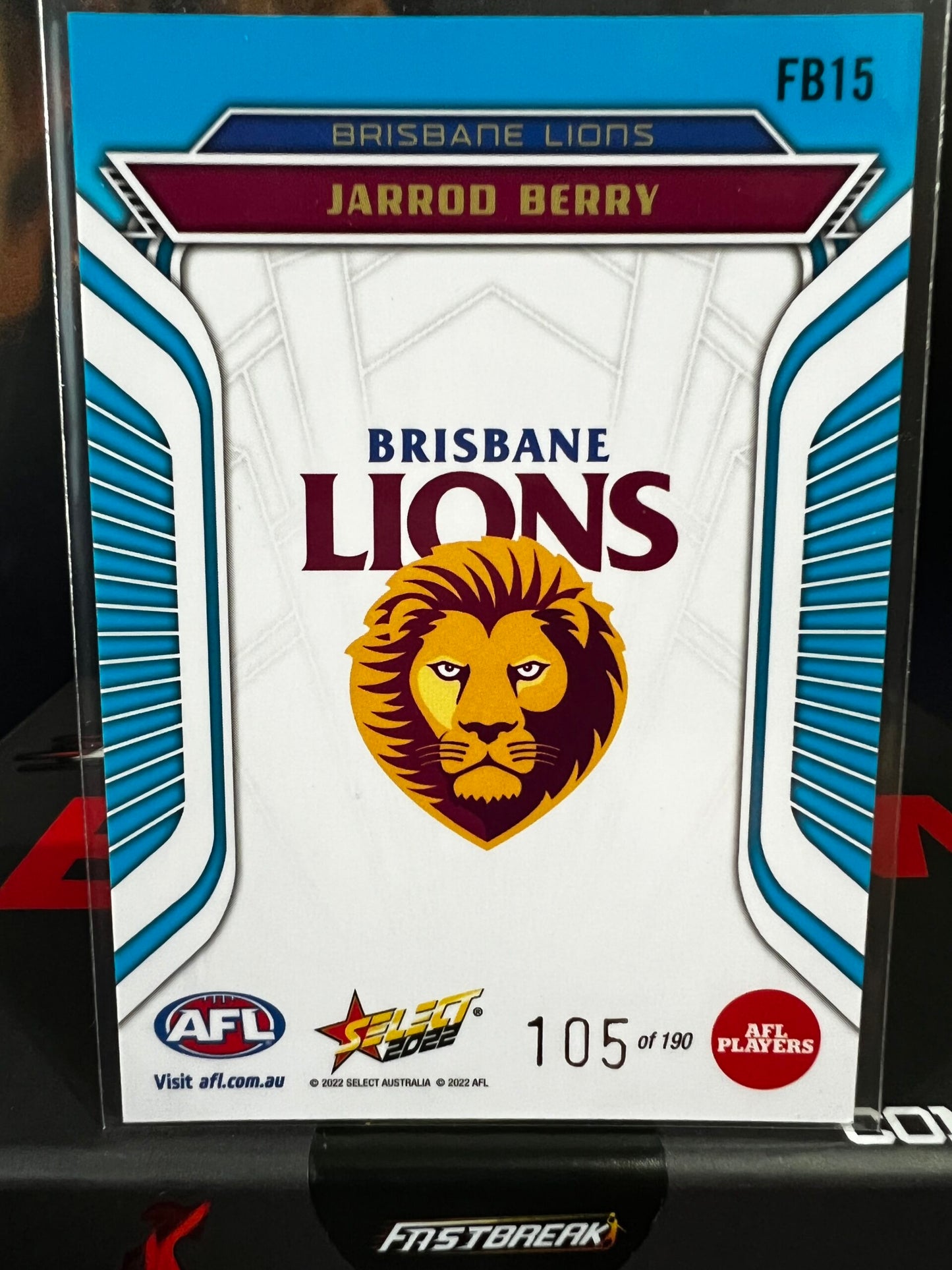 Jarrod Berry - Brisbane - 2022 - Footy Stars  - Fractured Arctic Blue - 105/190