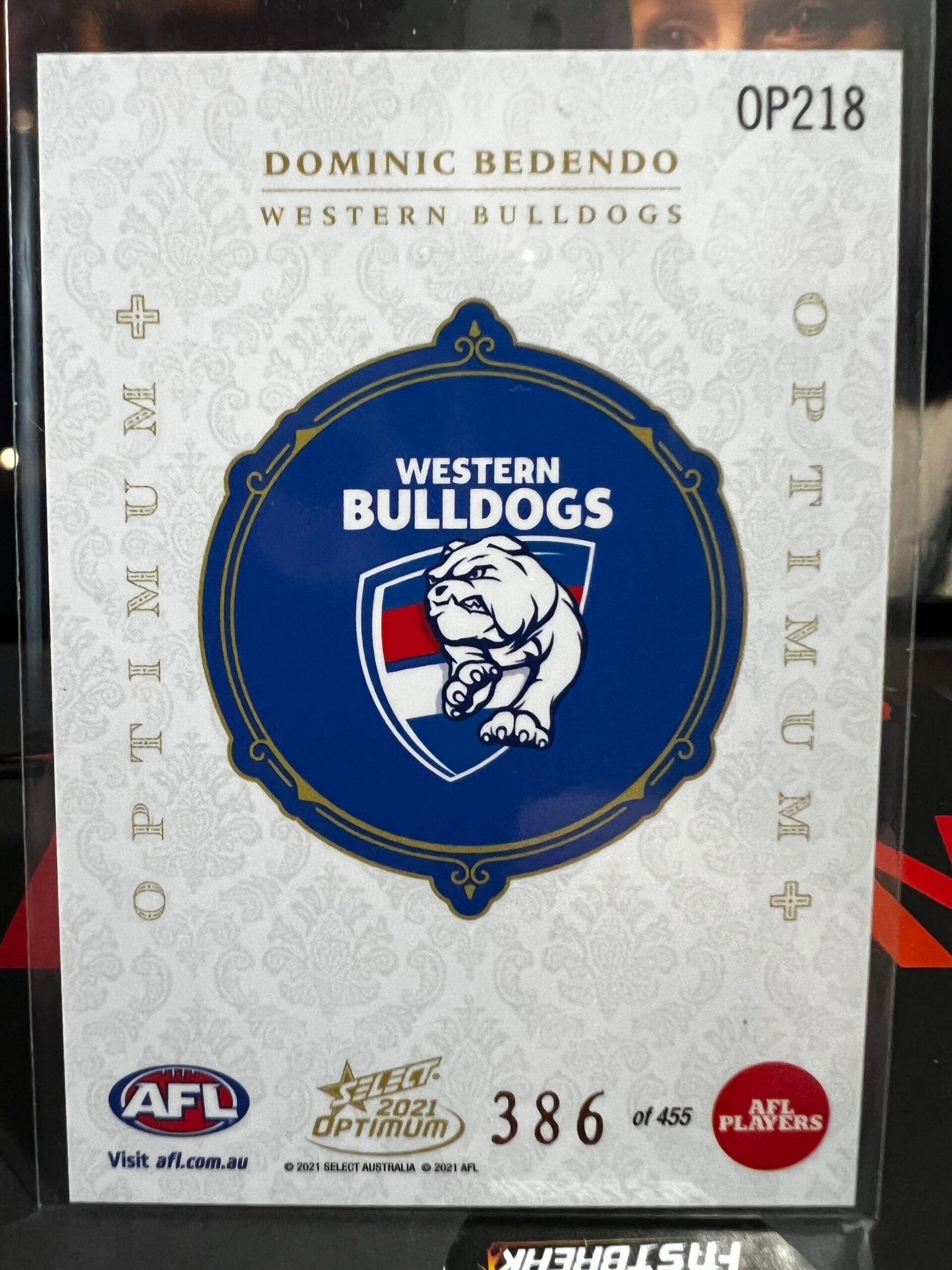 Dominic Bedendo - Western Bulldogs - 2021 - Optimum - Optimum RC + - 386/455