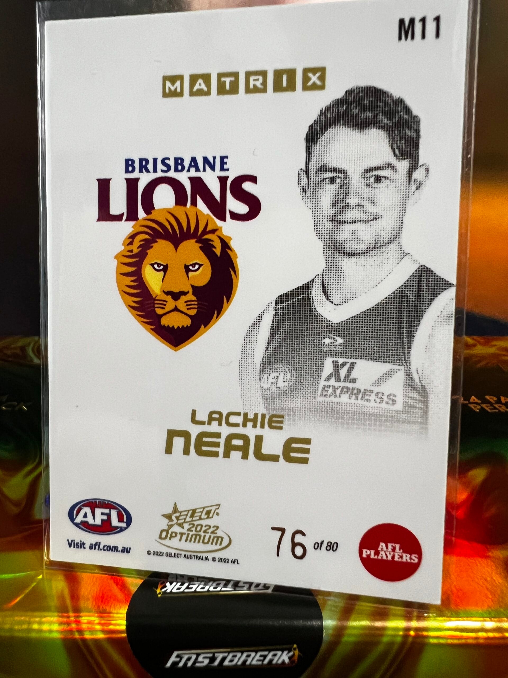 Lachie Neale - Brisbane - 2022 - Optimum - Matrix - 76/80
