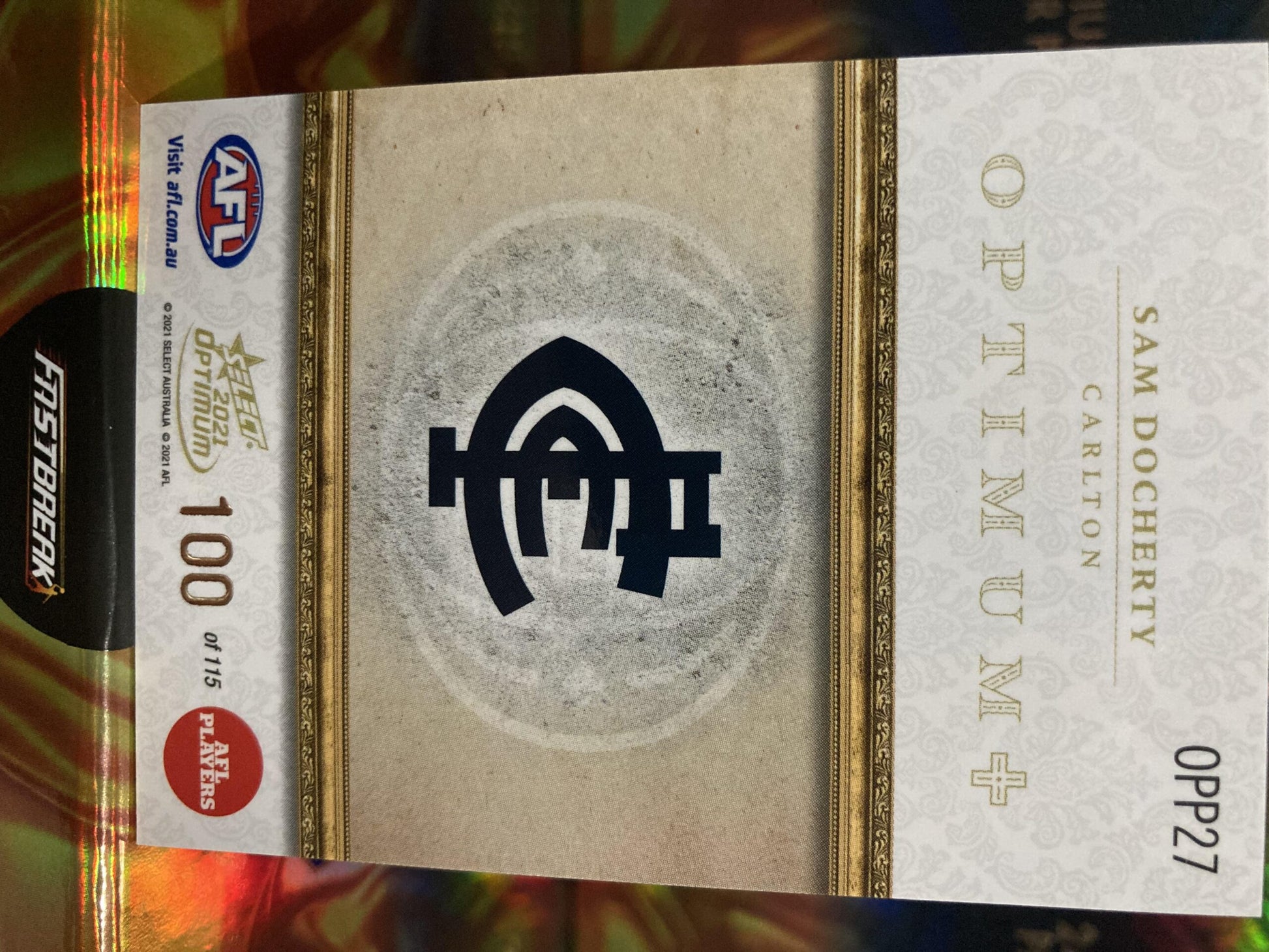 Sam Docherty - Carlton - 2021 - Optimum - Optimum + - 100/115