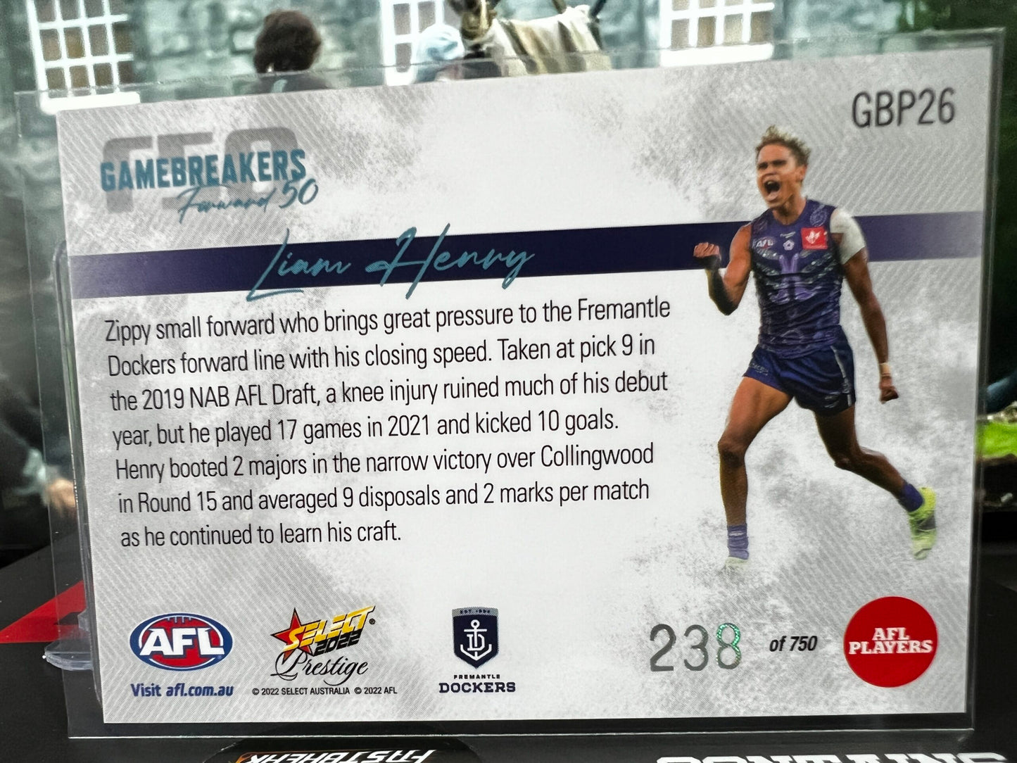 Liam Henry - Fremantle - 2022 - Footy Stars Prestige - Gamebreakers - 238/750