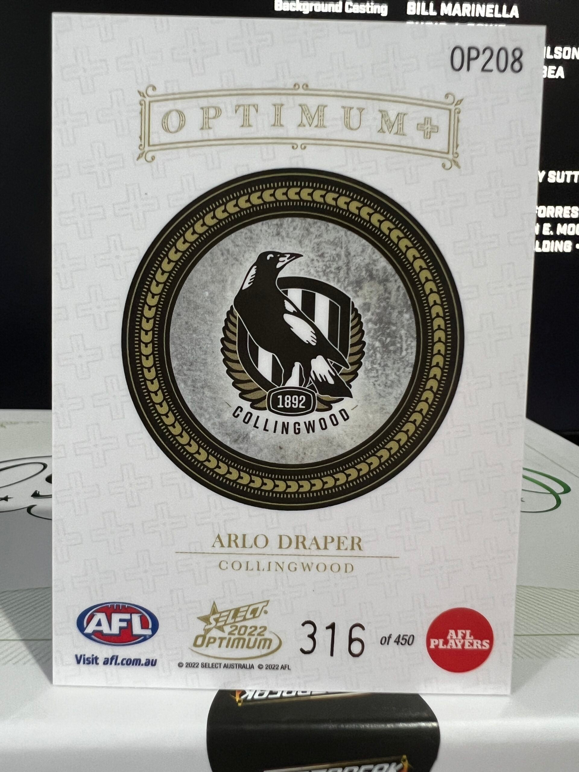 Arlo Draper - Collingwood - 2022 - Optimum - Optimum + - 316/450