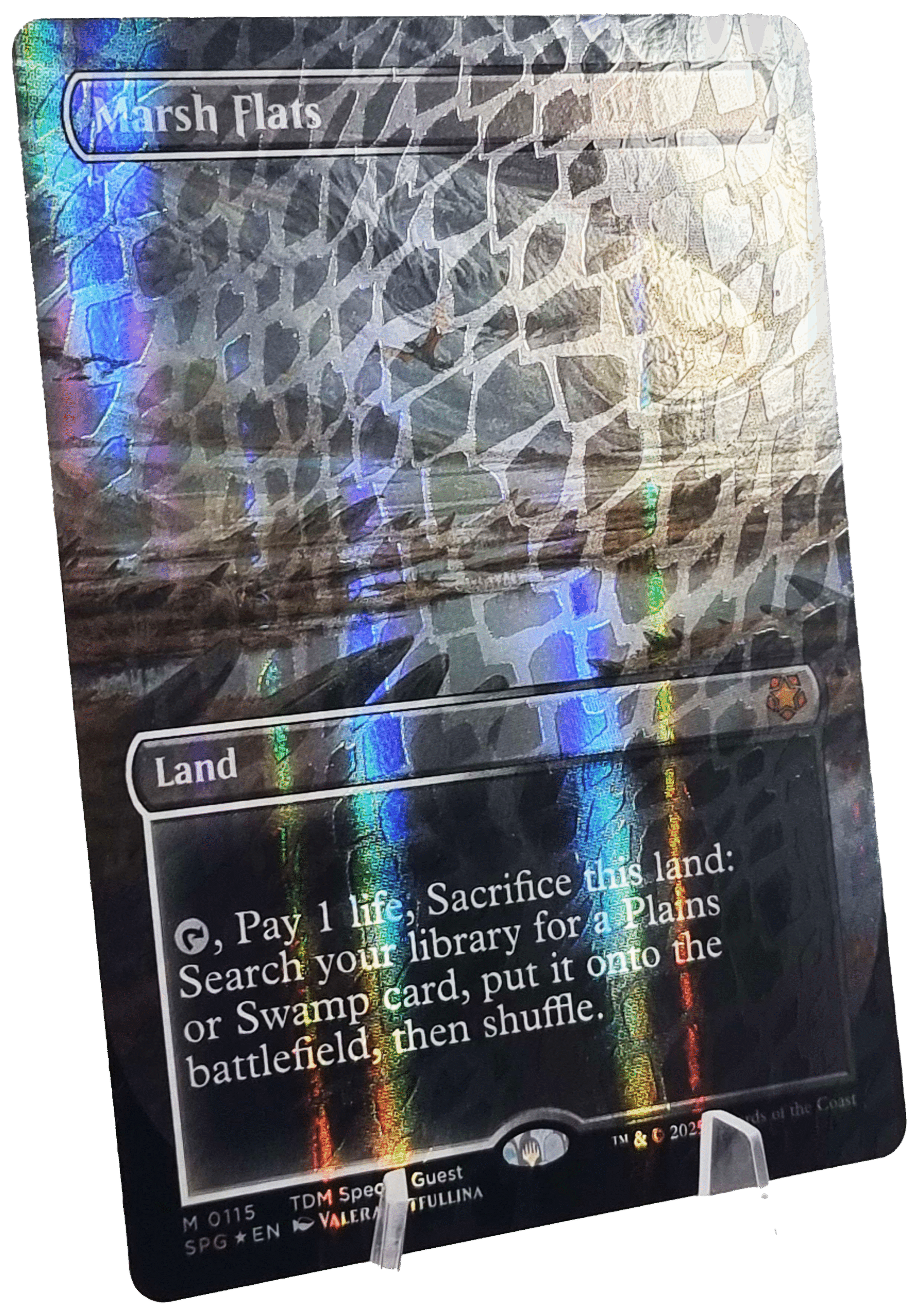 Marsh Flats - Magic the Gathering (Borderless) (Dragonscale Foil)