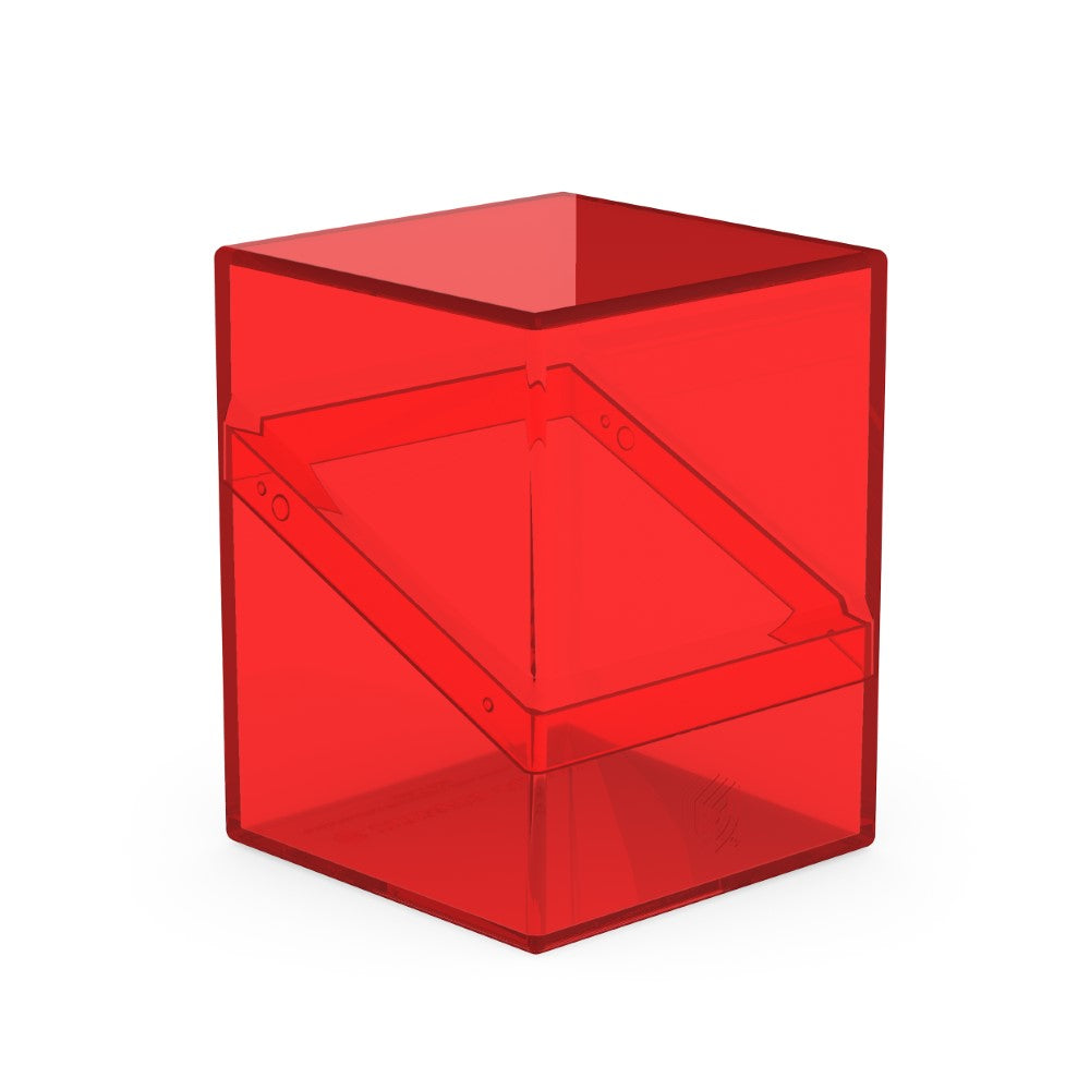 Ultimate Guard: Deck Box – Boulder 100+ – Clear: Assorted Colours - Colour: Ruby