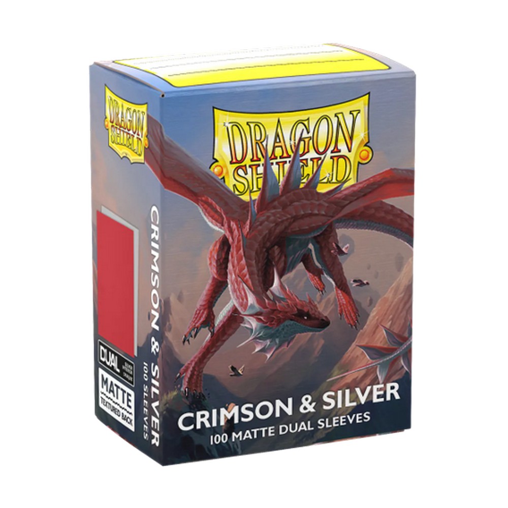 Dragon Shield Sleeves - COLOUR: Dual Crimson Silver