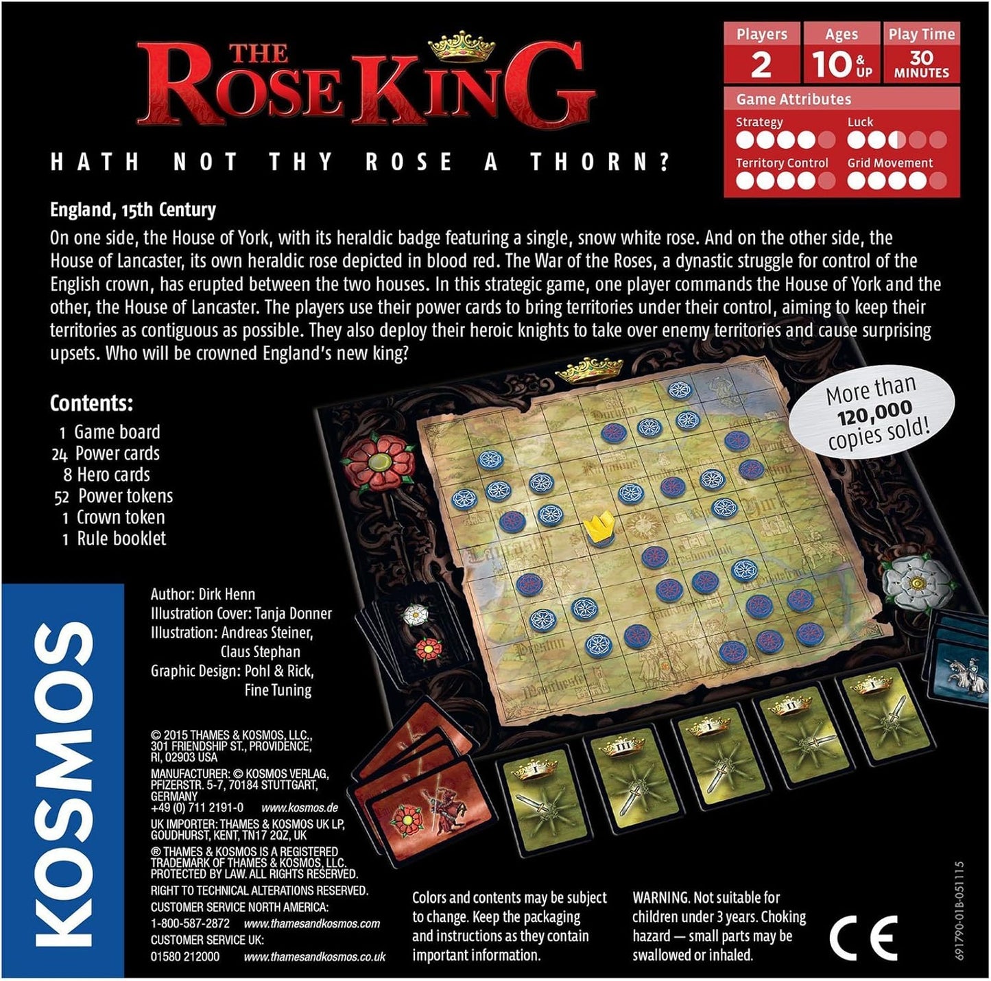 The Rose King Board Game | Classic 2 Player Kosmos Game | Award Winning Designer Dirk Henn