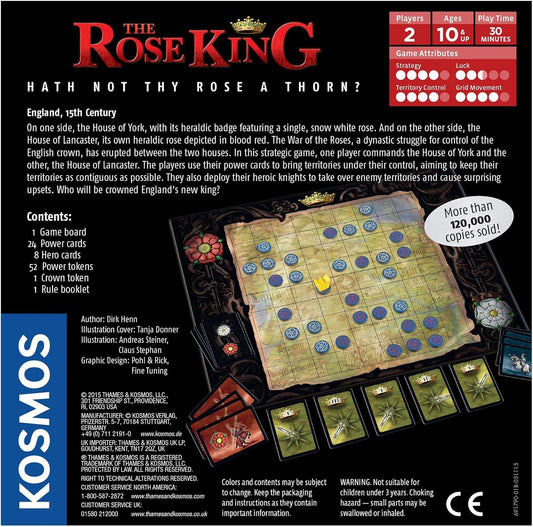 The Rose King Board Game | Classic 2 Player Kosmos Game | Award Winning Designer Dirk Henn