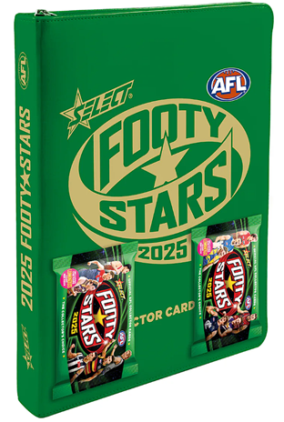 2025 AFL Footy Stars Vinyl Album + 2 Packs Cards