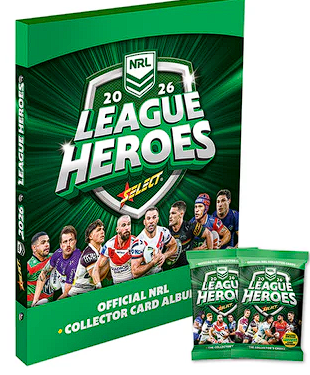 2026 NRL League Heroes Binder Album + 2 Packs Cards