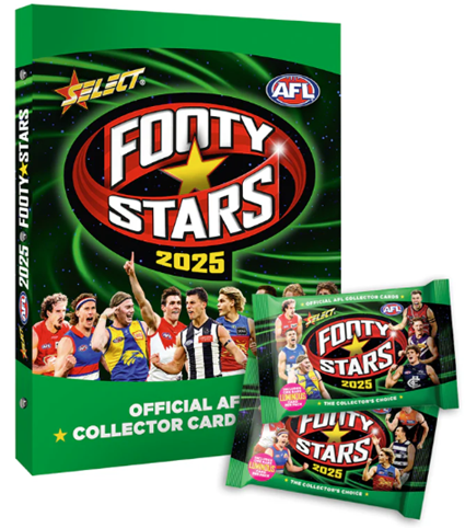 Footy Stars 2025 Cardboard Folder + 2 Packs