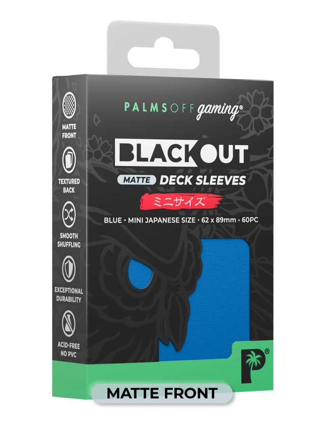 Blackout Deck Sleeves - Japanese Mini Size - Blue - Matte