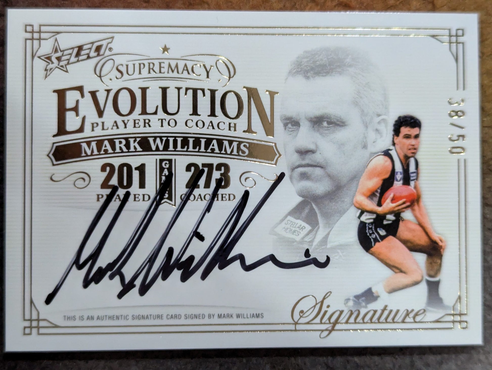 Mark Williams Collingwood 2024 Supremacy EVOLUTION PLAYER COACH SIGNATURE 38/50